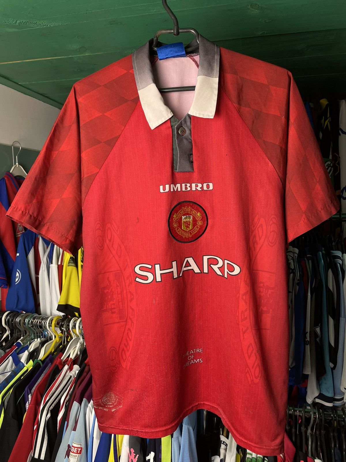 Maillot Manchester United Vintage 1996-1997 - Taille L - Umbro - Comme Neuf