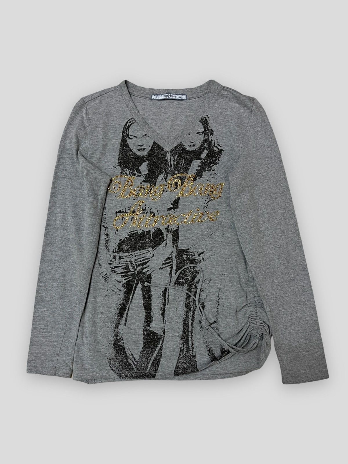 image of Beauty Beast x Vintage Send Offer Vintage Japan Bang Bang Anarchy Girl Longsleeve in Grey (Size Sma