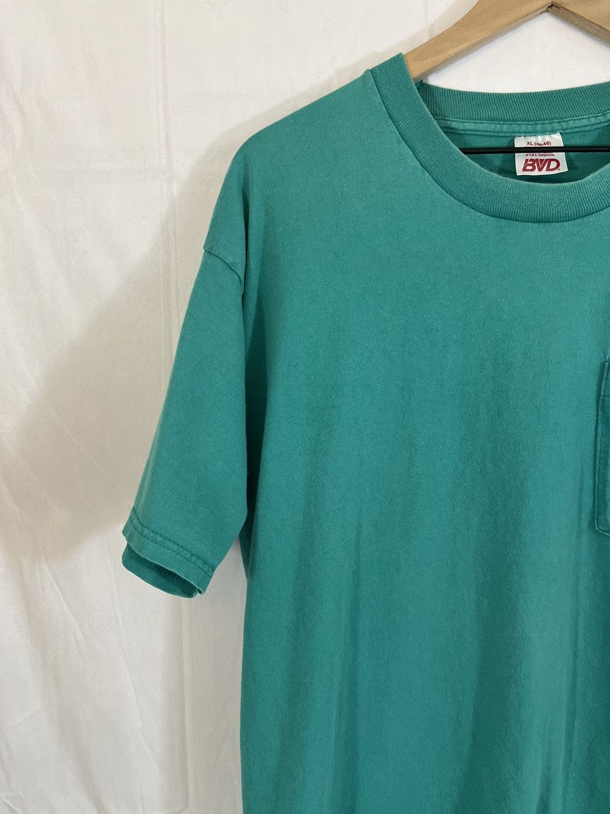 Vintage Vintage Faded Blank Teal Pocket Tee Size US XL / EU 56 / 4 - 5 Thumbnail
