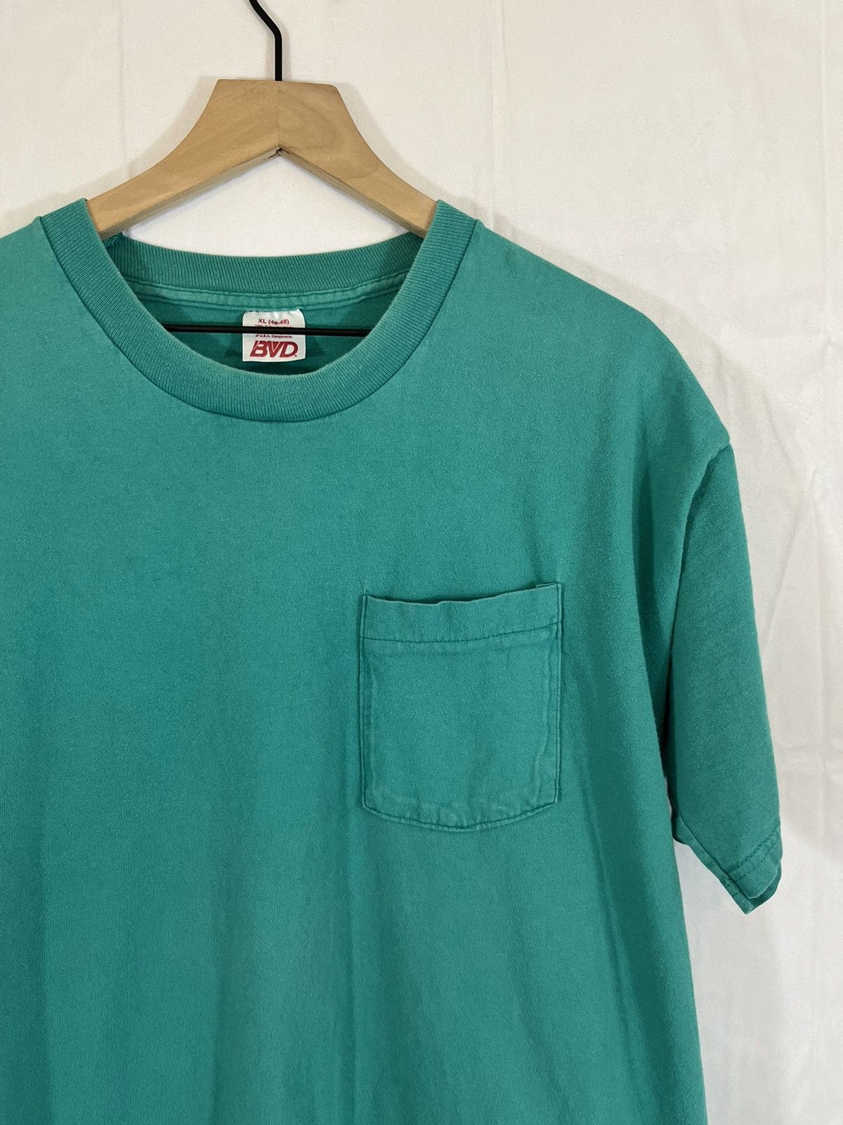 Vintage Vintage Faded Blank Teal Pocket Tee Size US XL / EU 56 / 4 - 2 Thumbnail