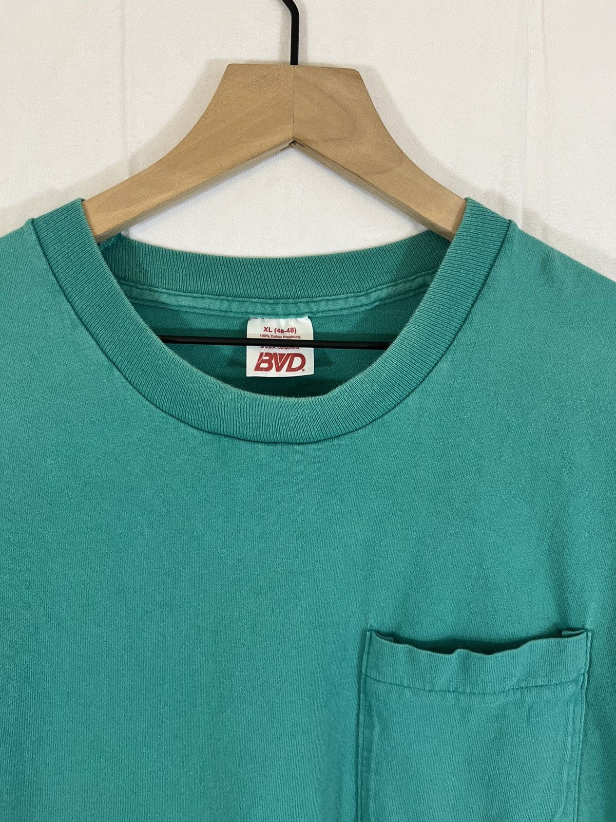 Vintage Vintage Faded Blank Teal Pocket Tee Size US XL / EU 56 / 4 - 3 Thumbnail