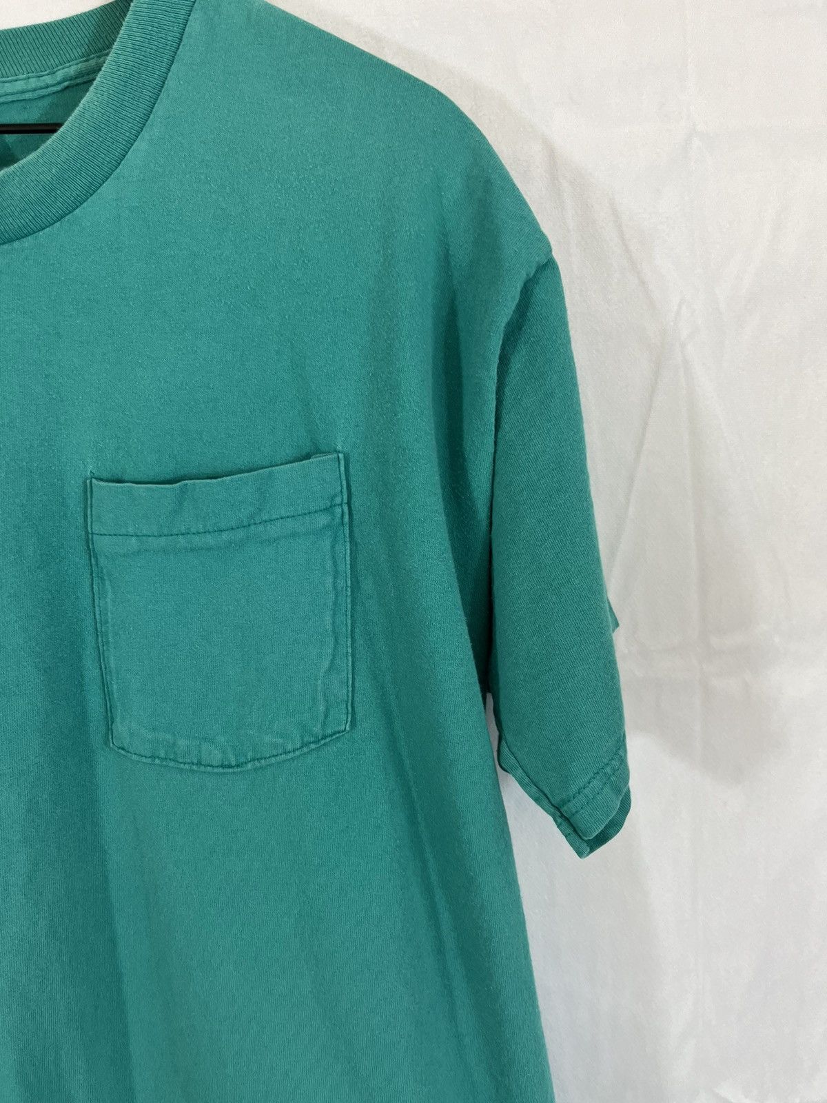 Vintage Vintage Faded Blank Teal Pocket Tee Size US XL / EU 56 / 4 - 4 Thumbnail