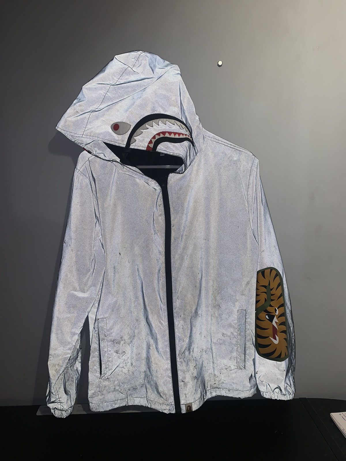 Bape Reflective Shark Hoodie Grailed