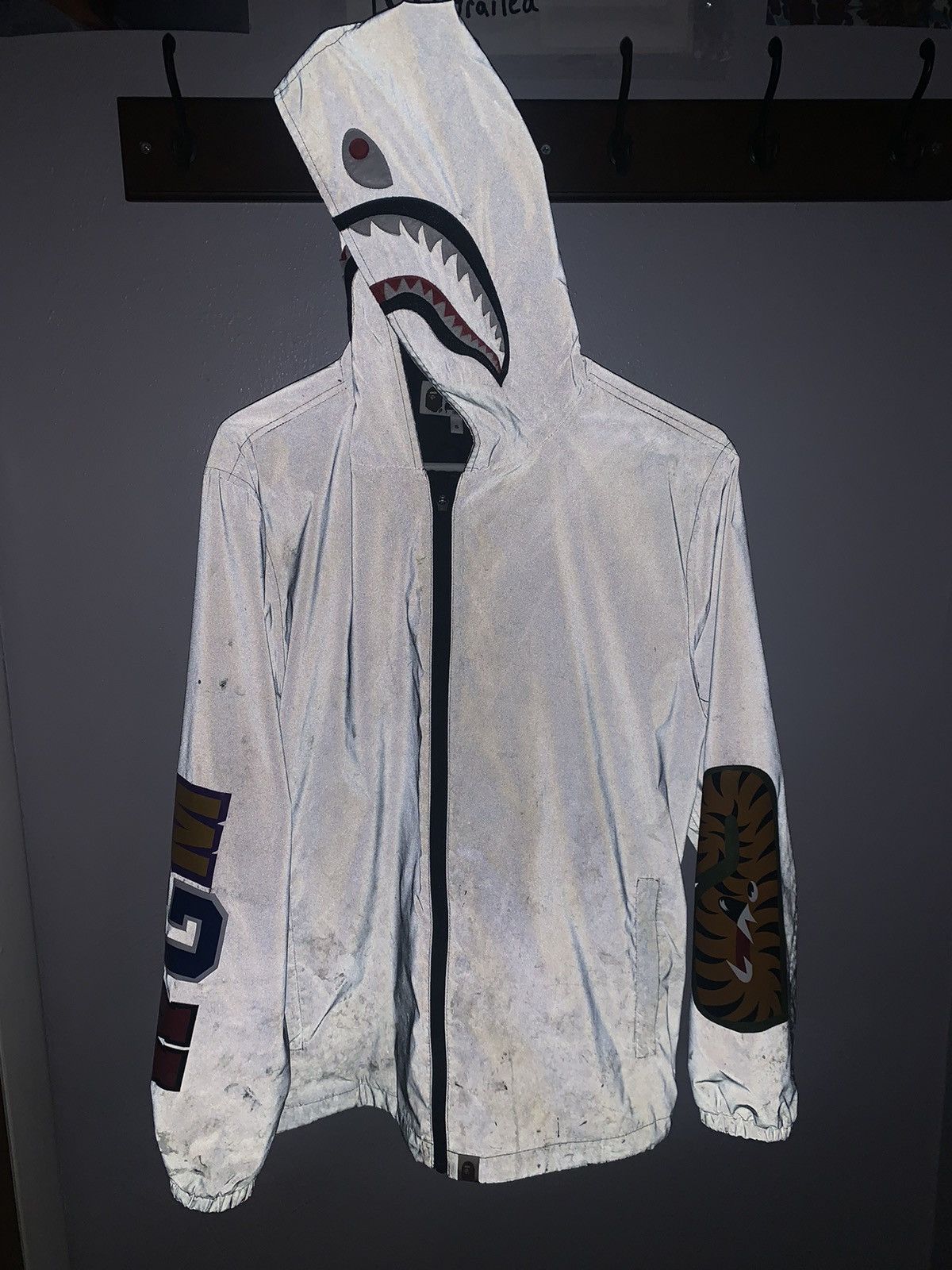 Bape Bape 3M Reflective Shark Hoodie Jacket Zip Up Rare Size US S / EU 44-46 / 1 - 9 Thumbnail