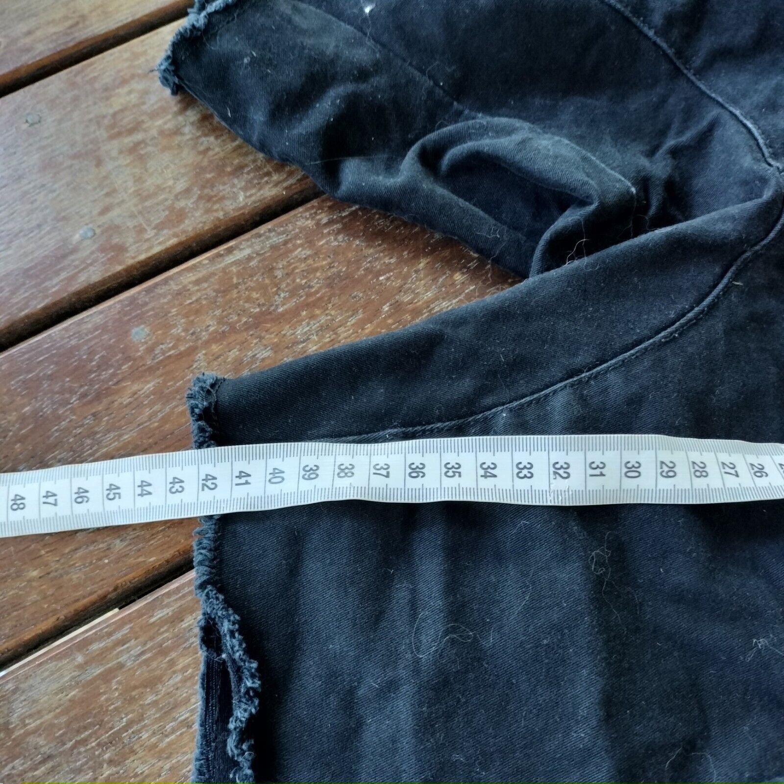 Designer Skylark Shorts Black Drop Crotch Cargo Utility Raw Hem Drill Size US 34 / EU 50 - 9 Thumbnail