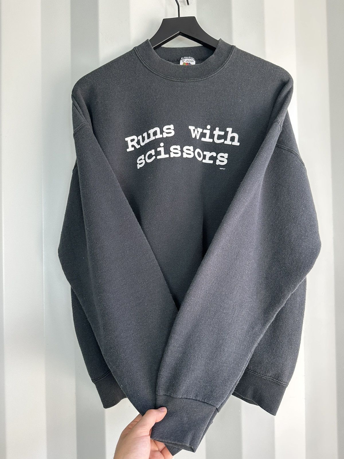 Vintage Run with Scissors Sweatshirt Size US XL / EU 56 / 4 - 1 Thumbnail