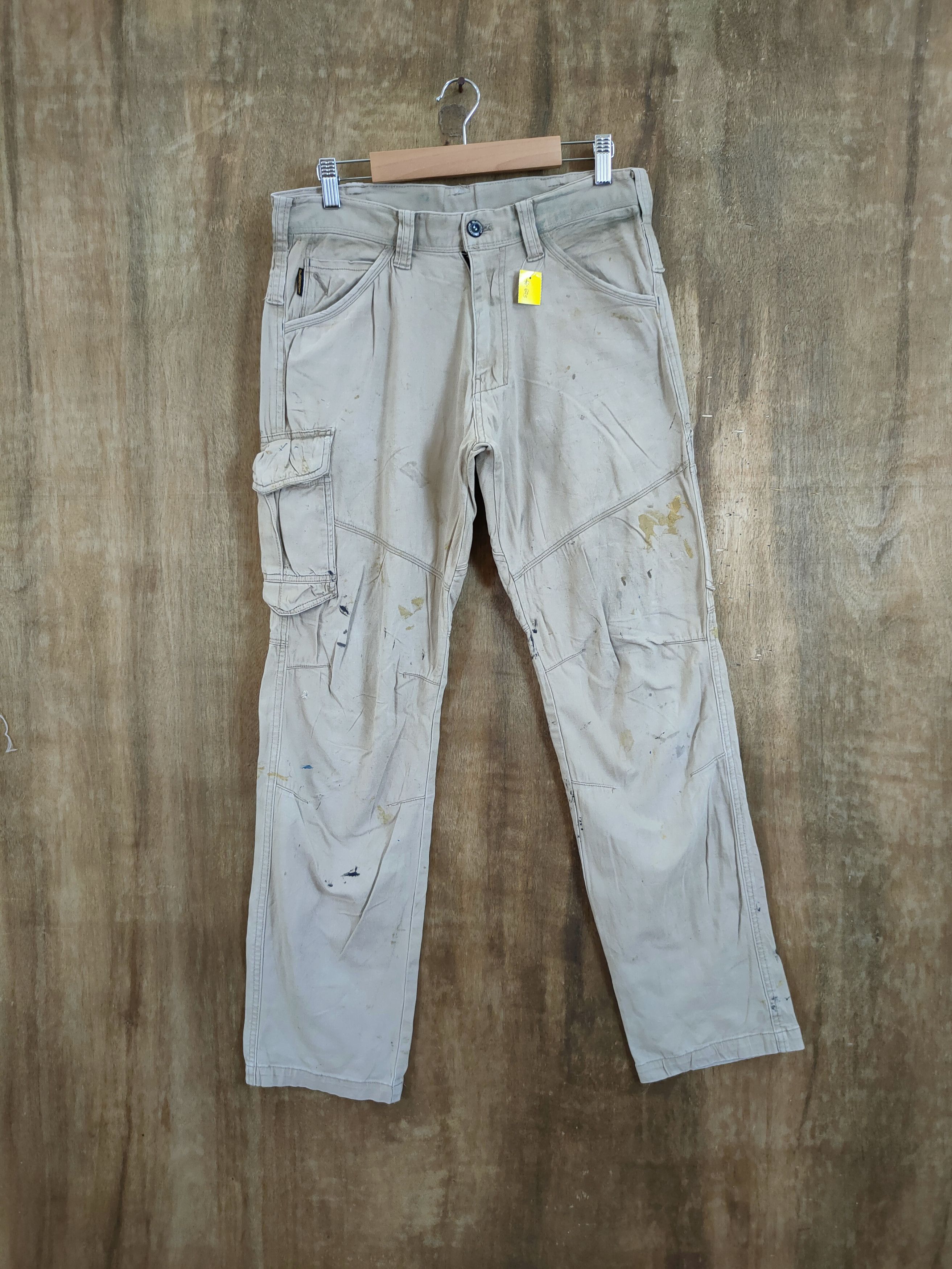 image of Distressed Denim x Stay Dirty Japan Distressed Thrashed Utility Cargo Pants 46-695 in Brown (Size 3