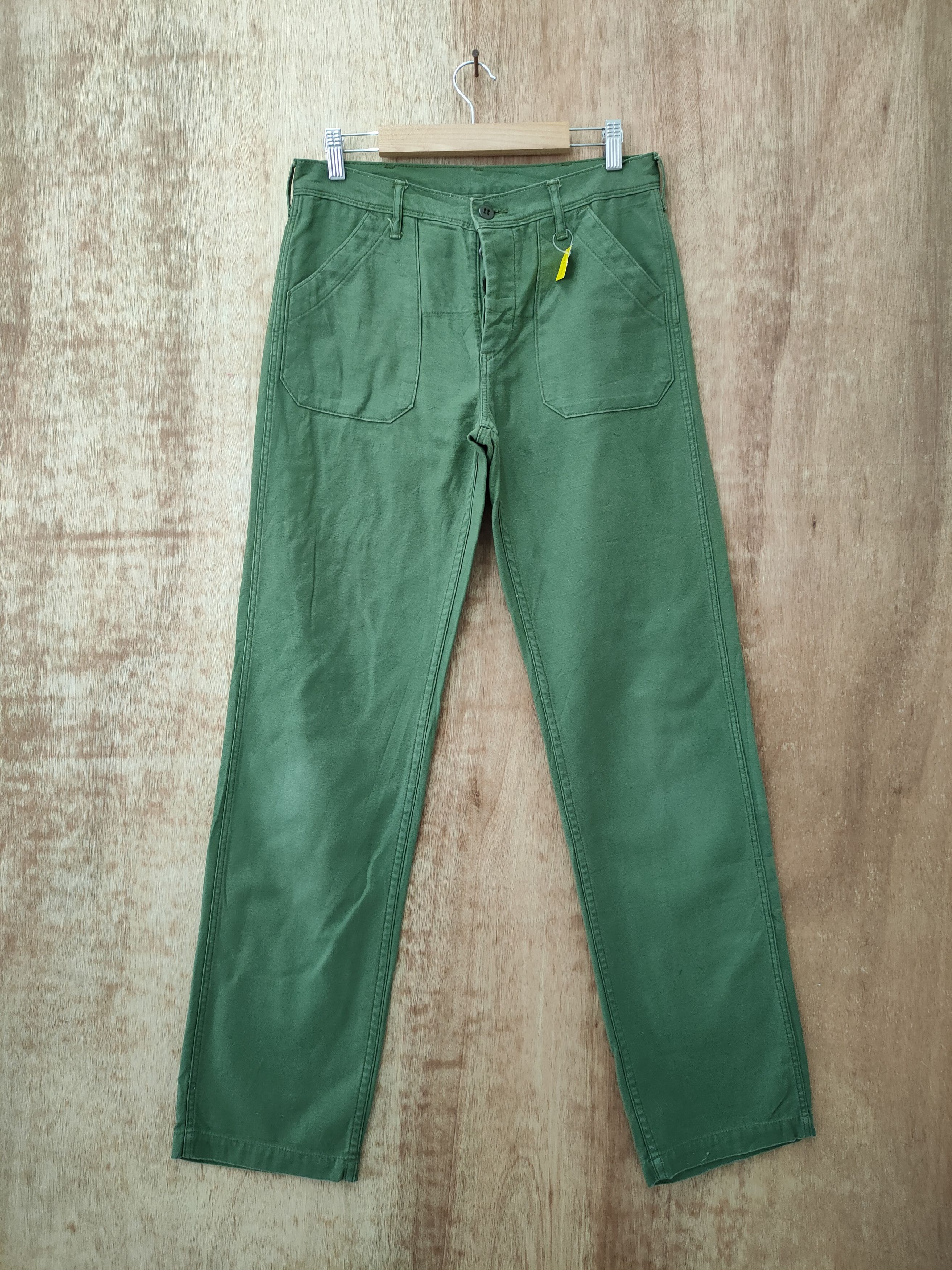 Japanese Brand DLL D.M.G japan green buckle back cargo pants #46-215 Size US 29 - 1 Thumbnail