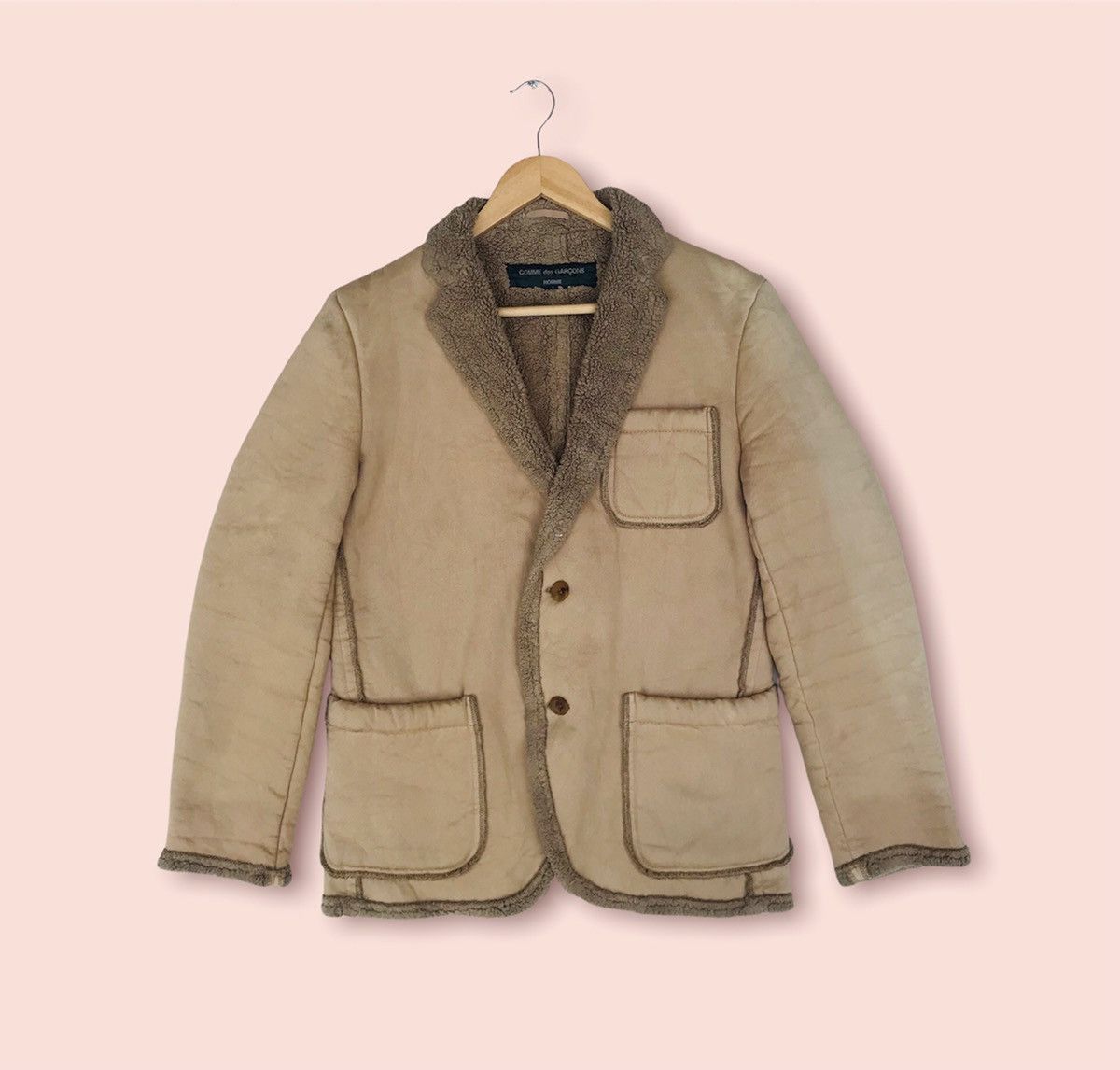 image of Comme Des Garcons x Rei Kawakubo Vintage Comme Des Garcon Ad2006 Sunfaded Sherpa Jacket in Brown (S