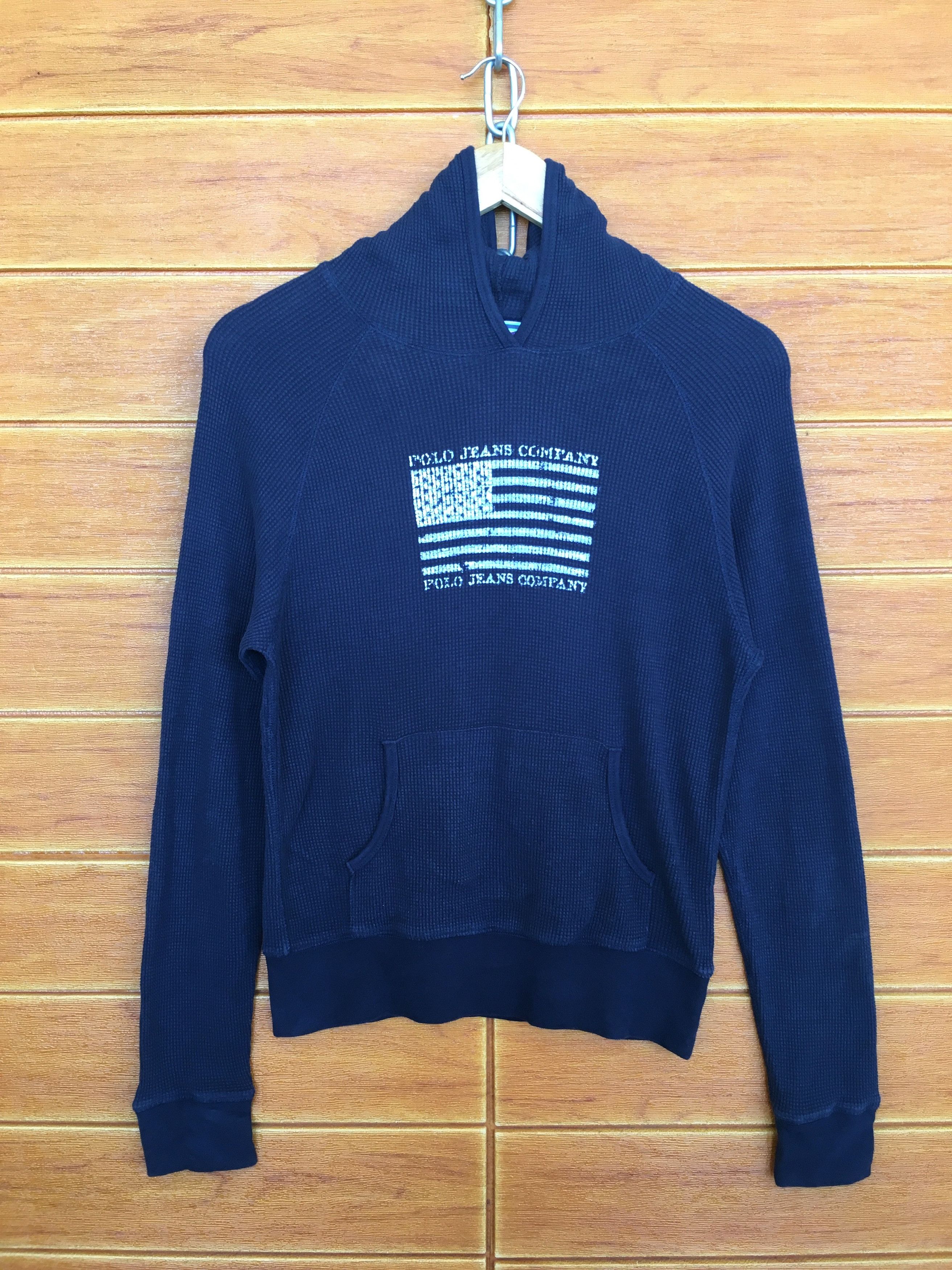 Vintage 90s Polo Jeans Ralph Lauren USA Flag Hooded Sweater