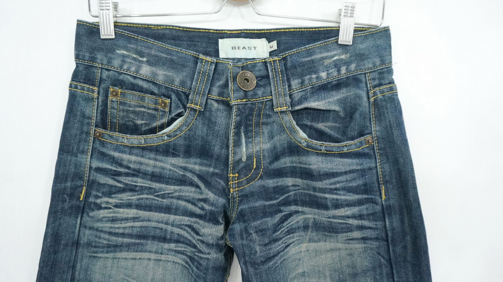 If Six Was Nine Vintage BEAST Japan Wide Leg Flare Lowrise Jeans Size US 29 - 5 Thumbnail