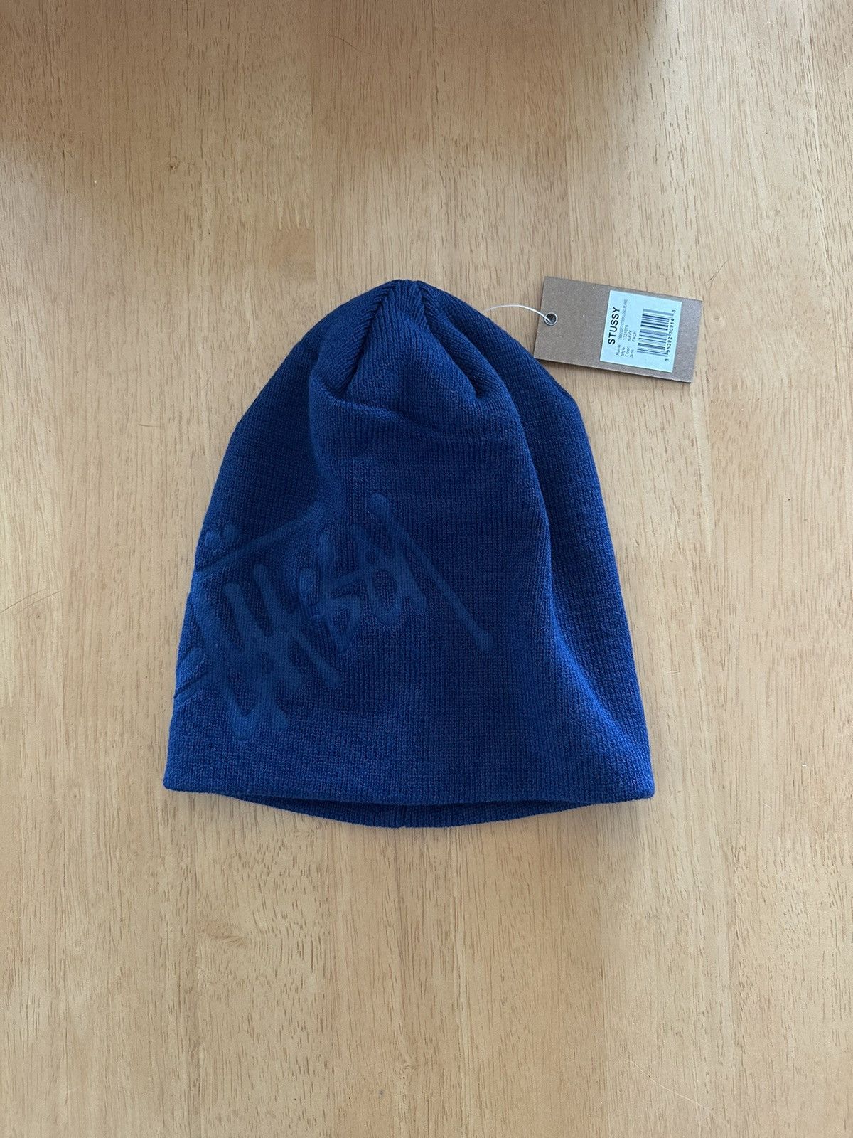 Stussy Debossed Stock Logo Beanie Blue