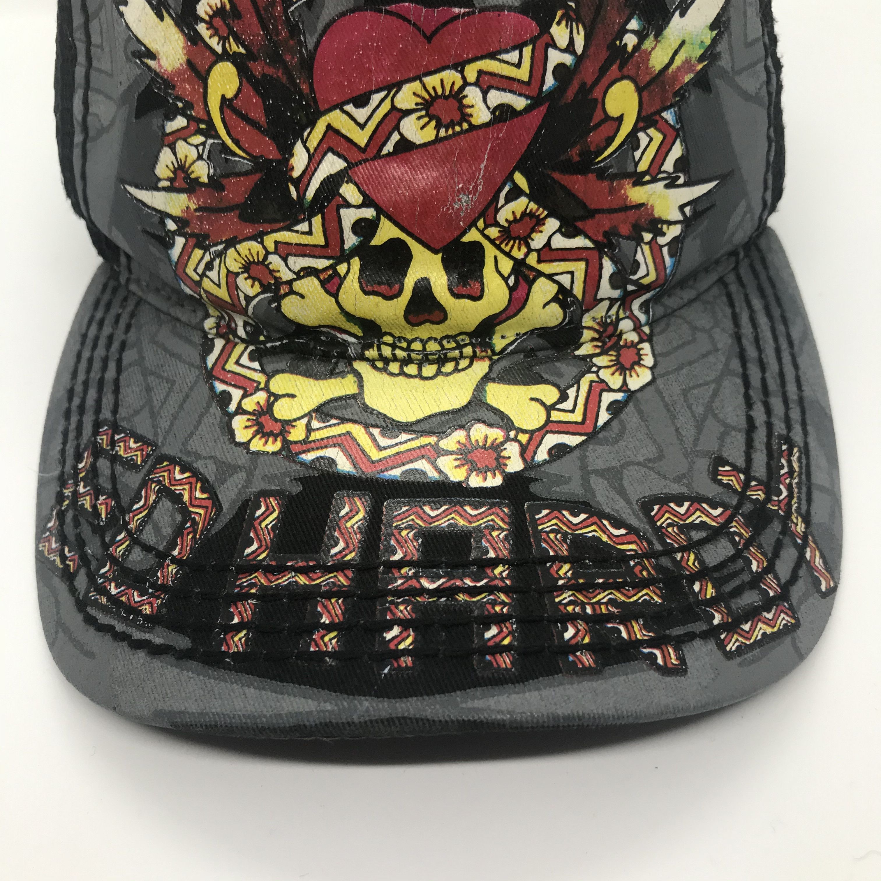 Ed Hardy ED HARDY Skull Heart Trucker Cap y2k Size ONE SIZE - 4 Thumbnail