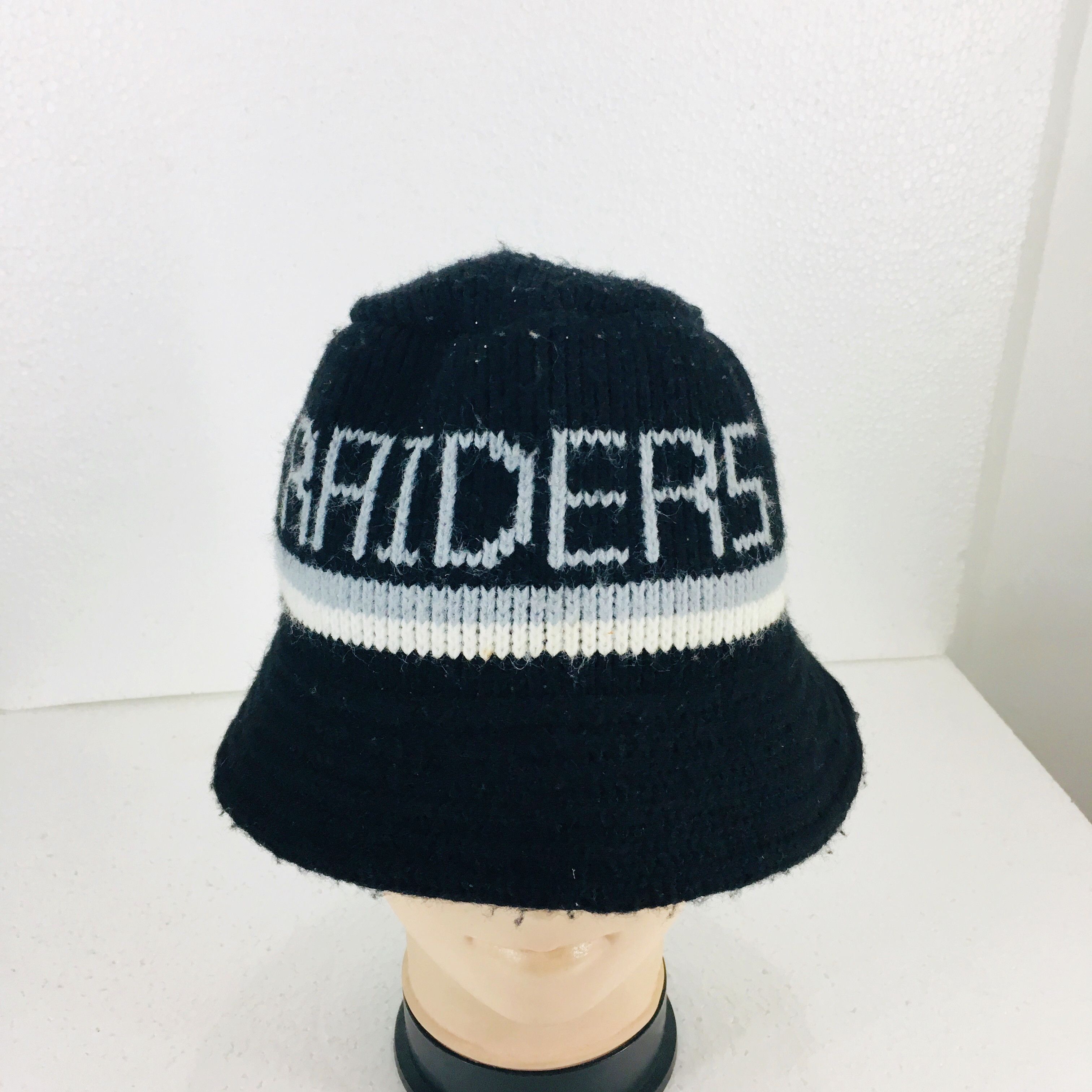 NFL Vintage RAIDERS NFL Made In Usa Knit Bucket Cap Size ONE SIZE - 1 Thumbnail