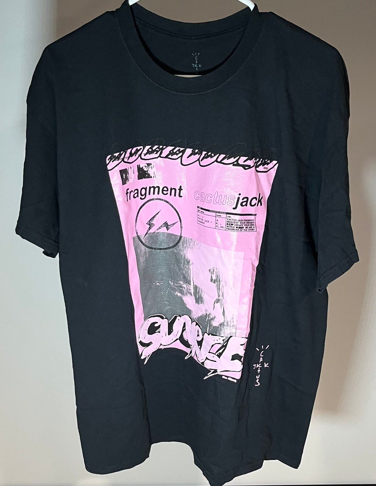 Travis Scott Cactus Jack for Fragment Pink Sunrise T-Shirt, L / New