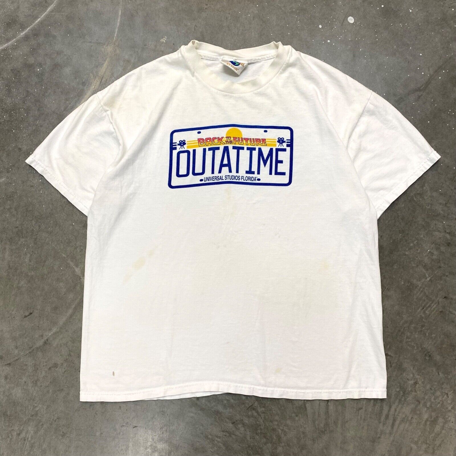 VTG Back To The Future Outa Time License Plate T Shirt