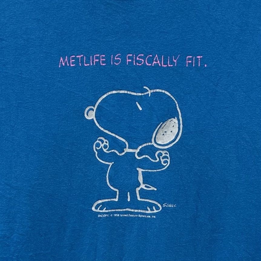 Cartoon Network × Peanuts × Vintage Vintage Peanuts T-Shirt Metlife Is Fiscally Fit Size US XL / EU 56 / 4 - 2 Thumbnail