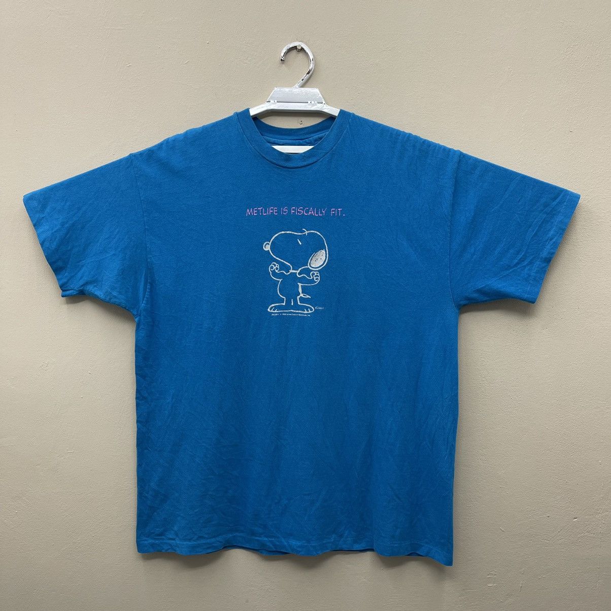 Vintage Peanuts T-Shirt Metlife Is Fiscally Fit