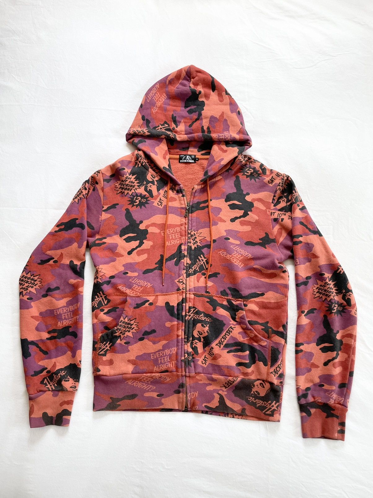 Hysteric Glamour Zip Up Full Print Camo Parka Size S