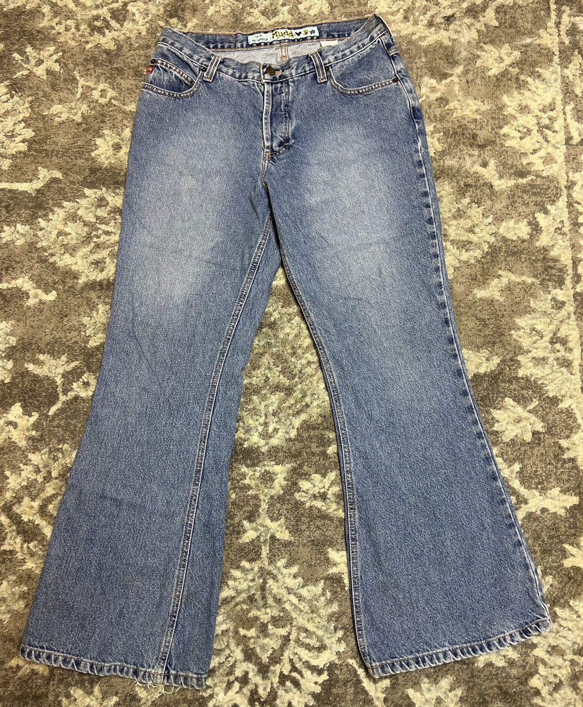 Vintage Vintage 90s y2k Big Flare Faded Denim Mudd Jeans | Grailed