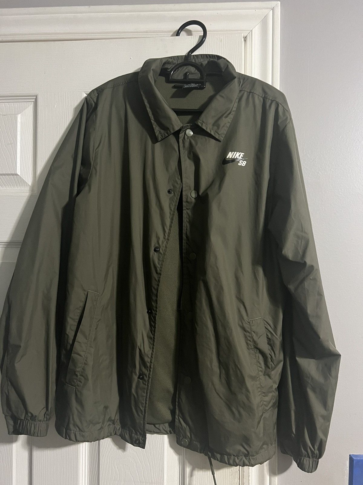 Nike Olive Green Nike SB coaches jacket XS fits OS Grailed