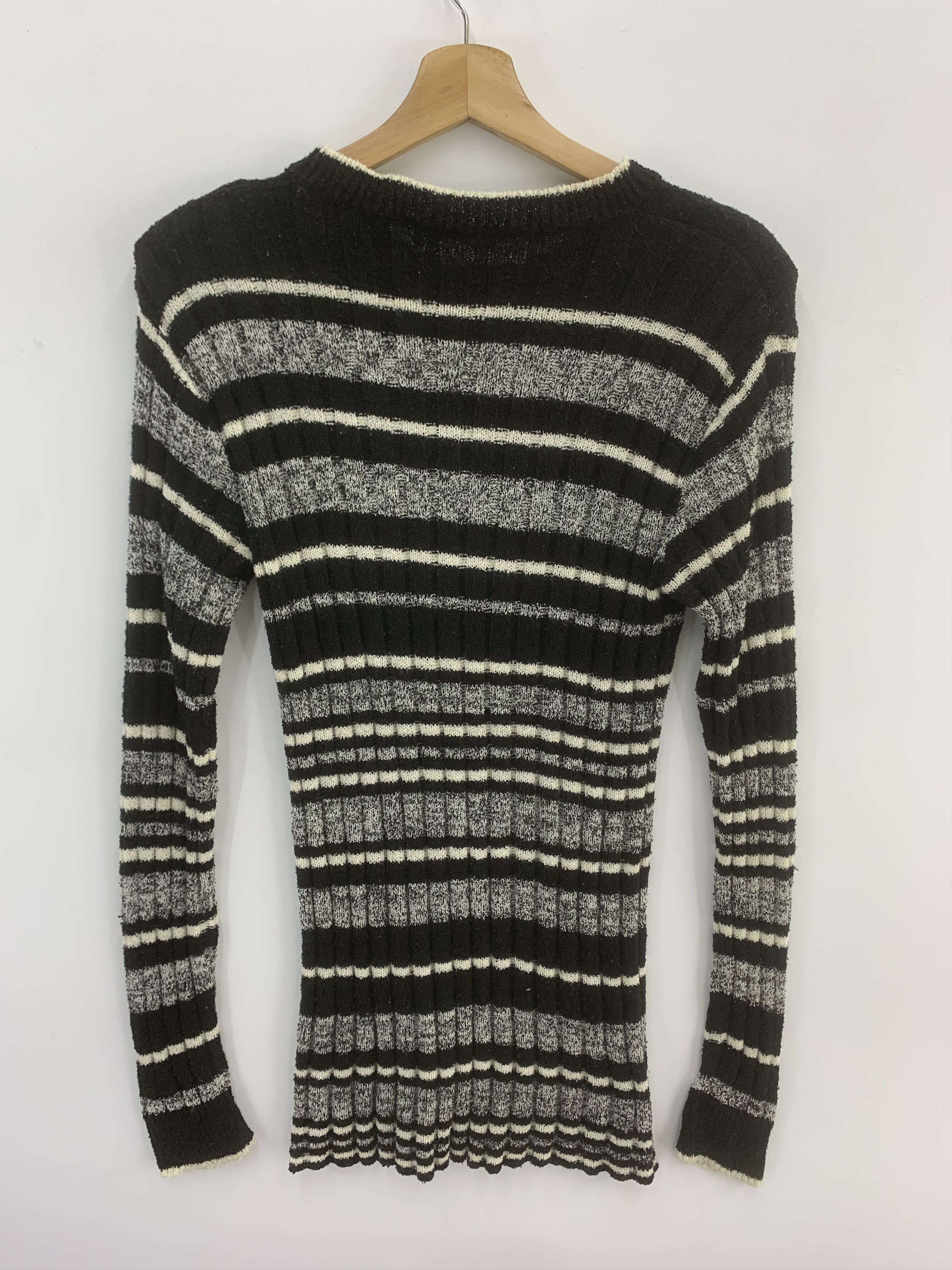 Japanese Brand × Other Vintage Wool Blend Striped Knit Sweater Size US L / EU 52-54 / 3 - 2 Thumbnail