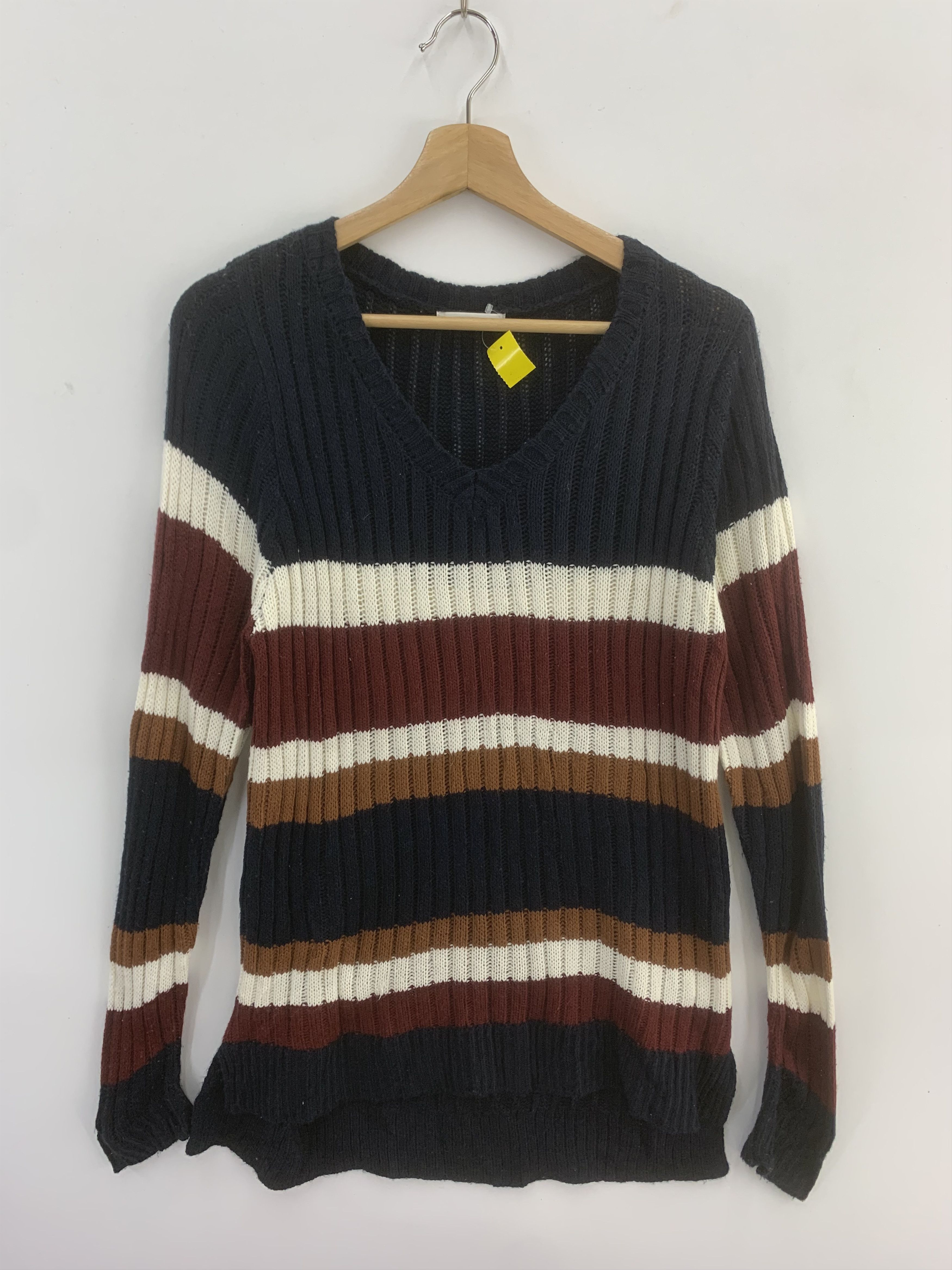 Aran Isles Knitwear × Japanese Brand Fun Vintage Knit Sweater Knitwear Stripe Size US L / EU 52-54 / 3 - 1 Thumbnail