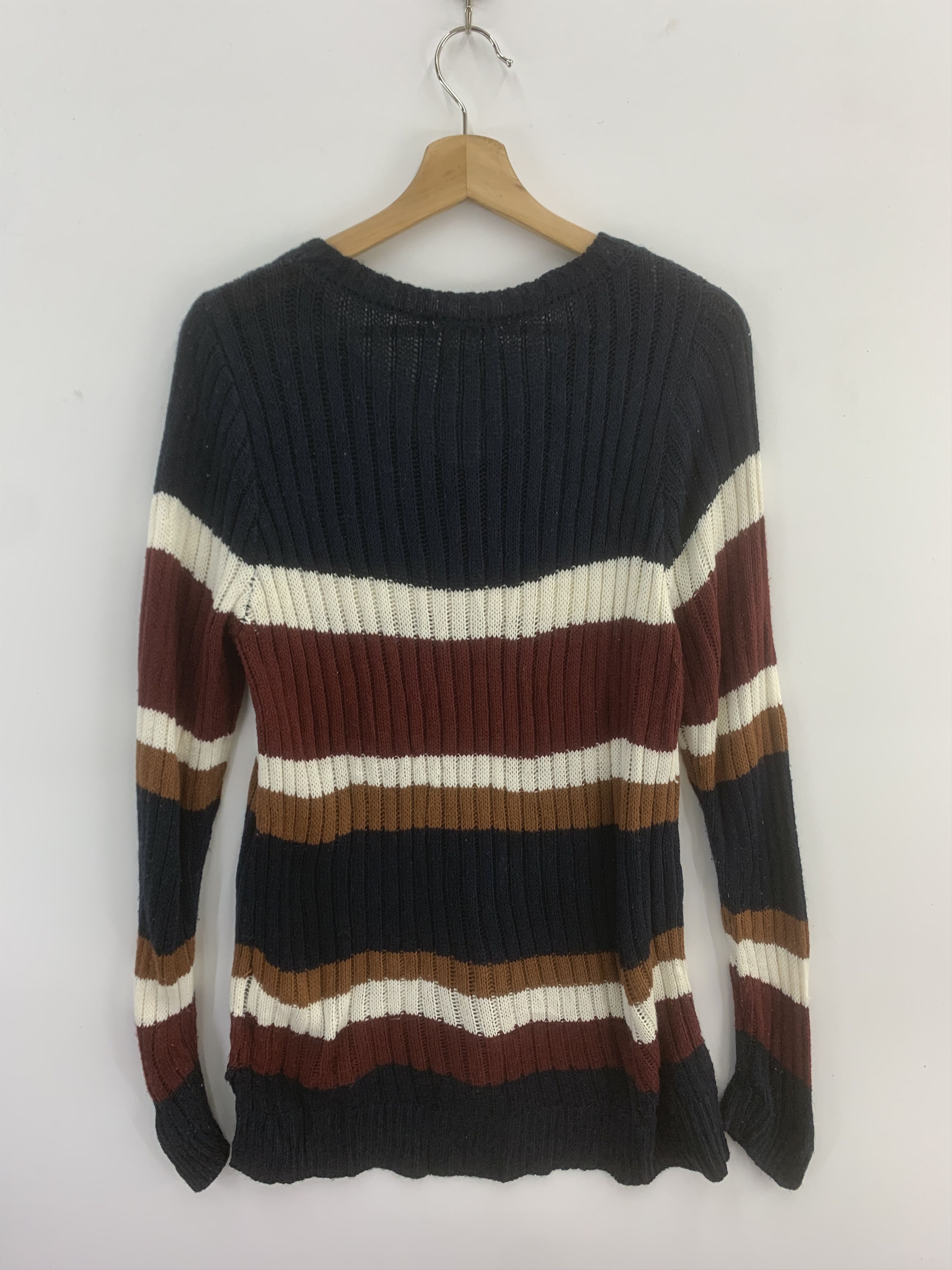 Aran Isles Knitwear × Japanese Brand Fun Vintage Knit Sweater Knitwear Stripe Size US L / EU 52-54 / 3 - 2 Thumbnail