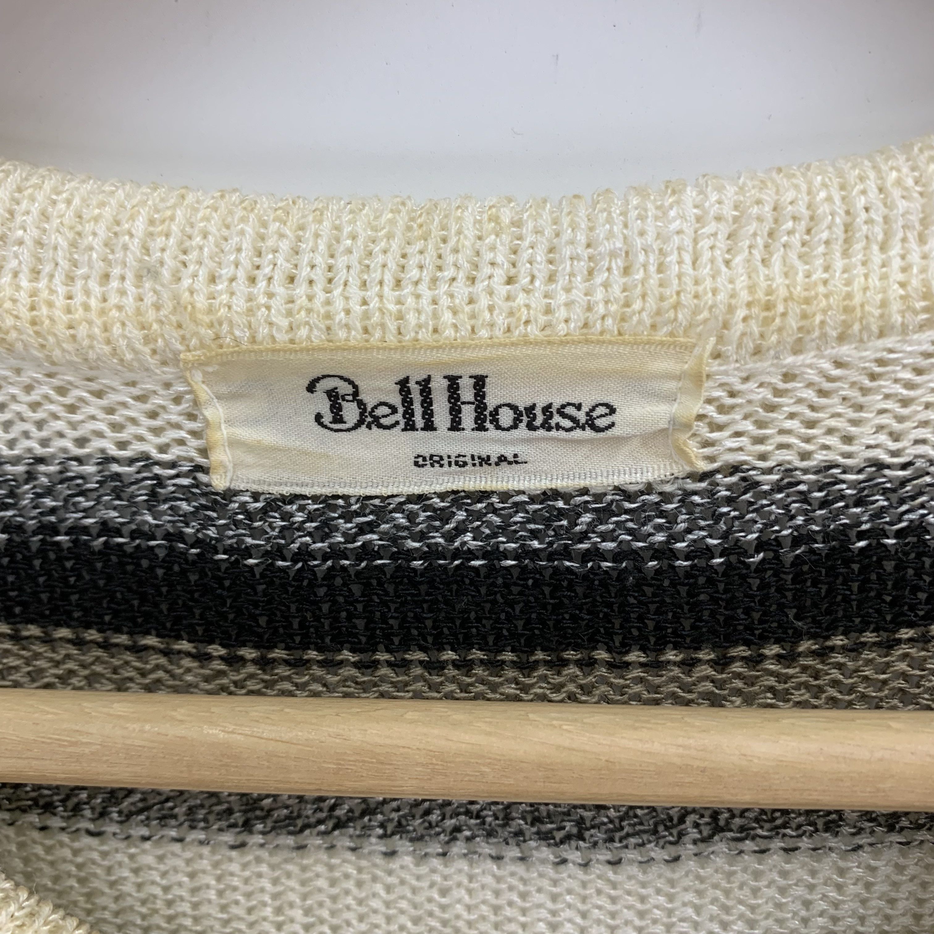 Aran Isles Knitwear × Japanese Brand × Vintage Bell House Wool Knit Sweater Striped Size US S / EU 44-46 / 1 - 3 Thumbnail