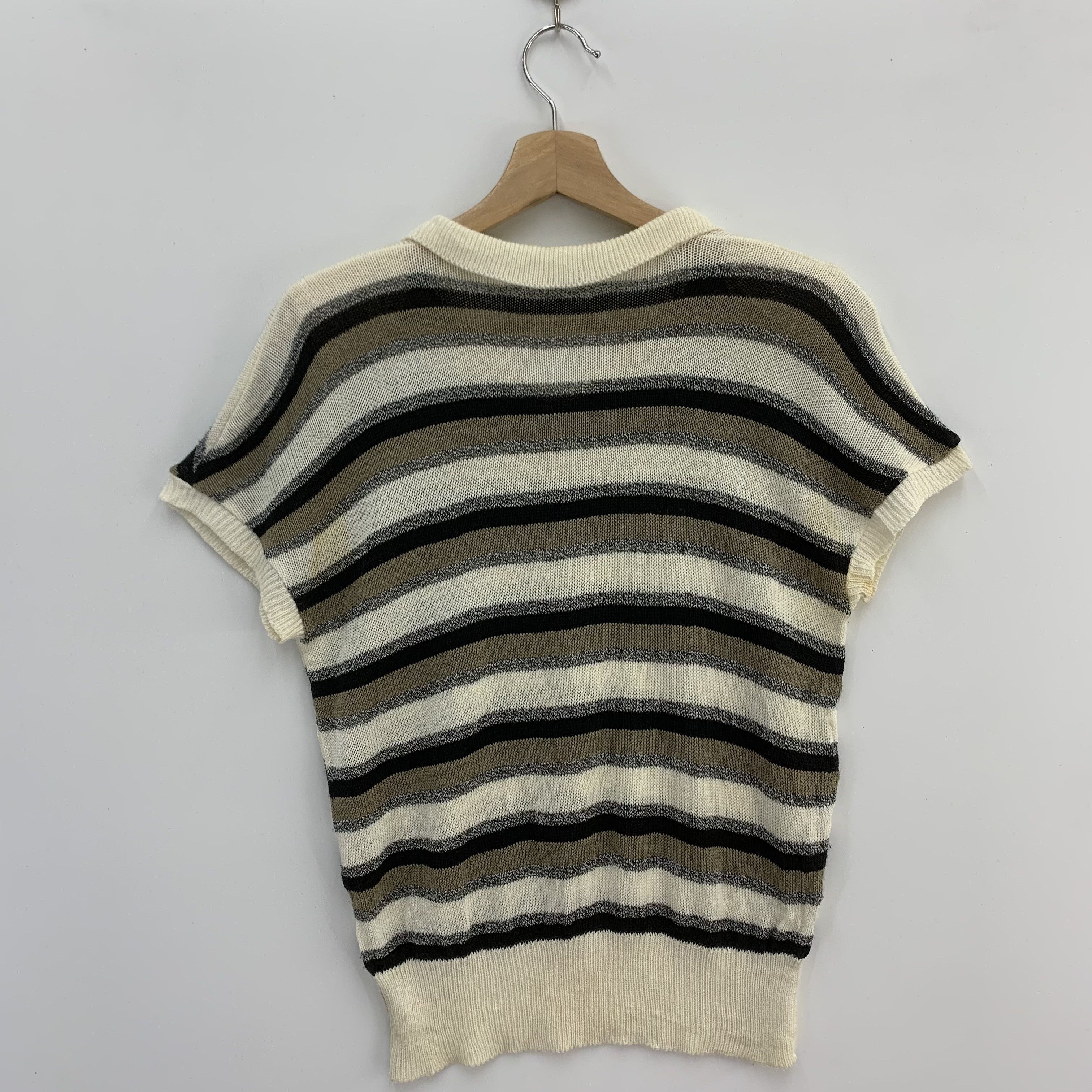 Aran Isles Knitwear × Japanese Brand × Vintage Bell House Wool Knit Sweater Striped Size US S / EU 44-46 / 1 - 4 Thumbnail