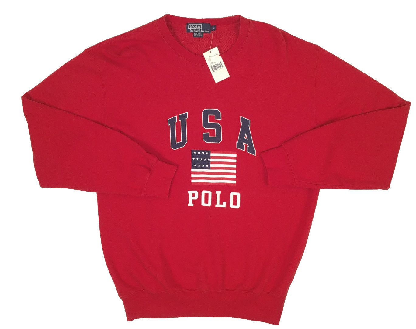 Polo Ralph Lauren NEW Polo Ralph Lauren Vintage Sweatshirt Red Huge US Flag Size US M / EU 48-50 / 2 - 1 Thumbnail