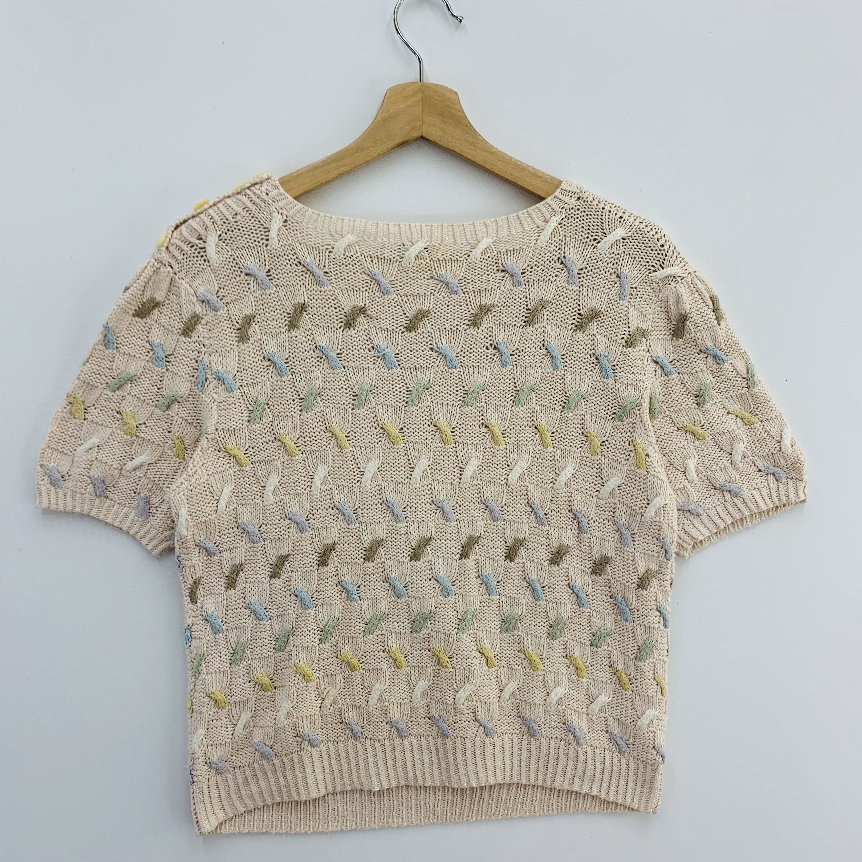 Handmade × Homespun Knitwear × Vintage Paserio Wool Blend Knit Shirt Short Sleeve Knitwear Size US S / EU 44-46 / 1 - 4 Thumbnail