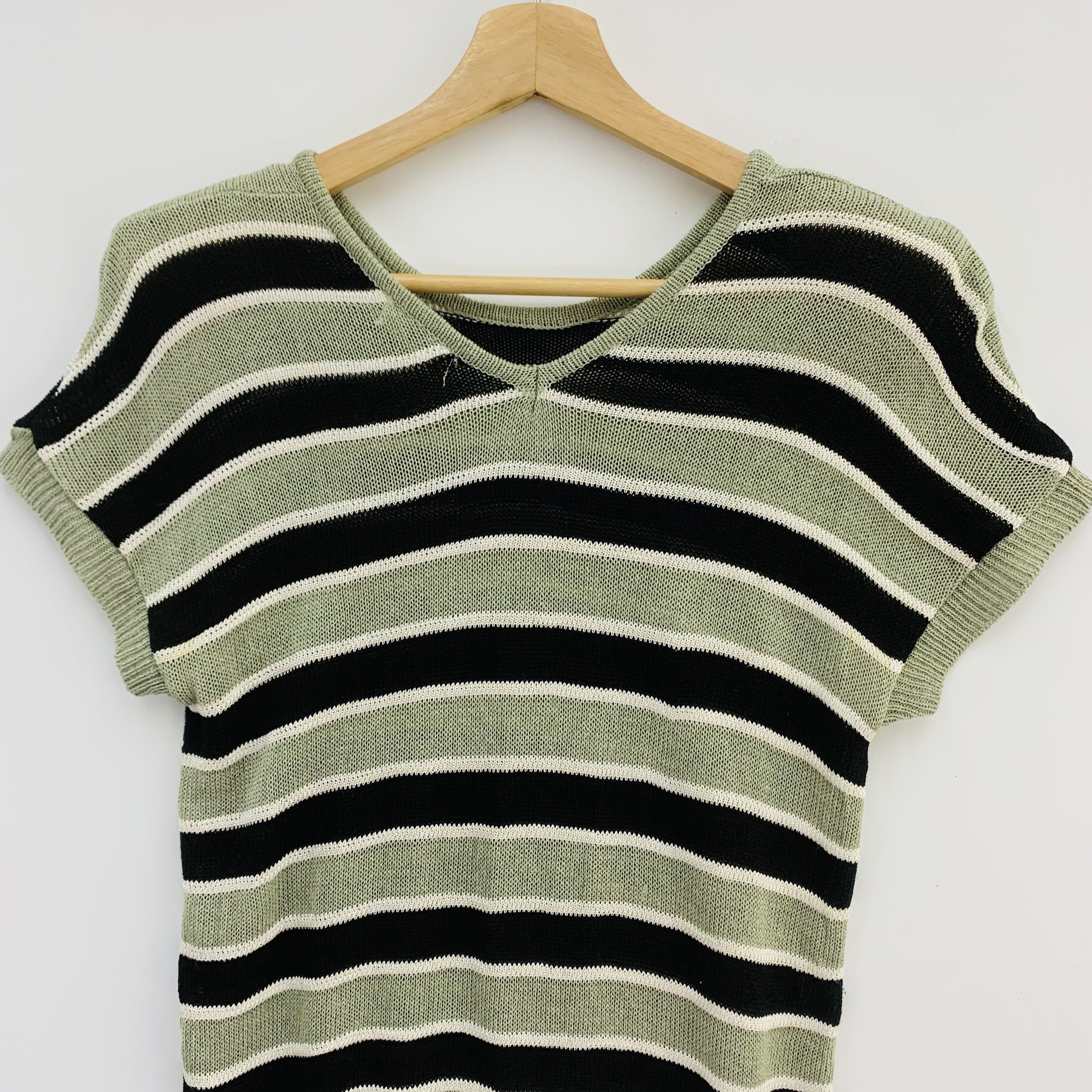 Aran Isles Knitwear × Vintage Bell House Wool Knit Sweater Striped Size US M / EU 48-50 / 2 - 2 Thumbnail