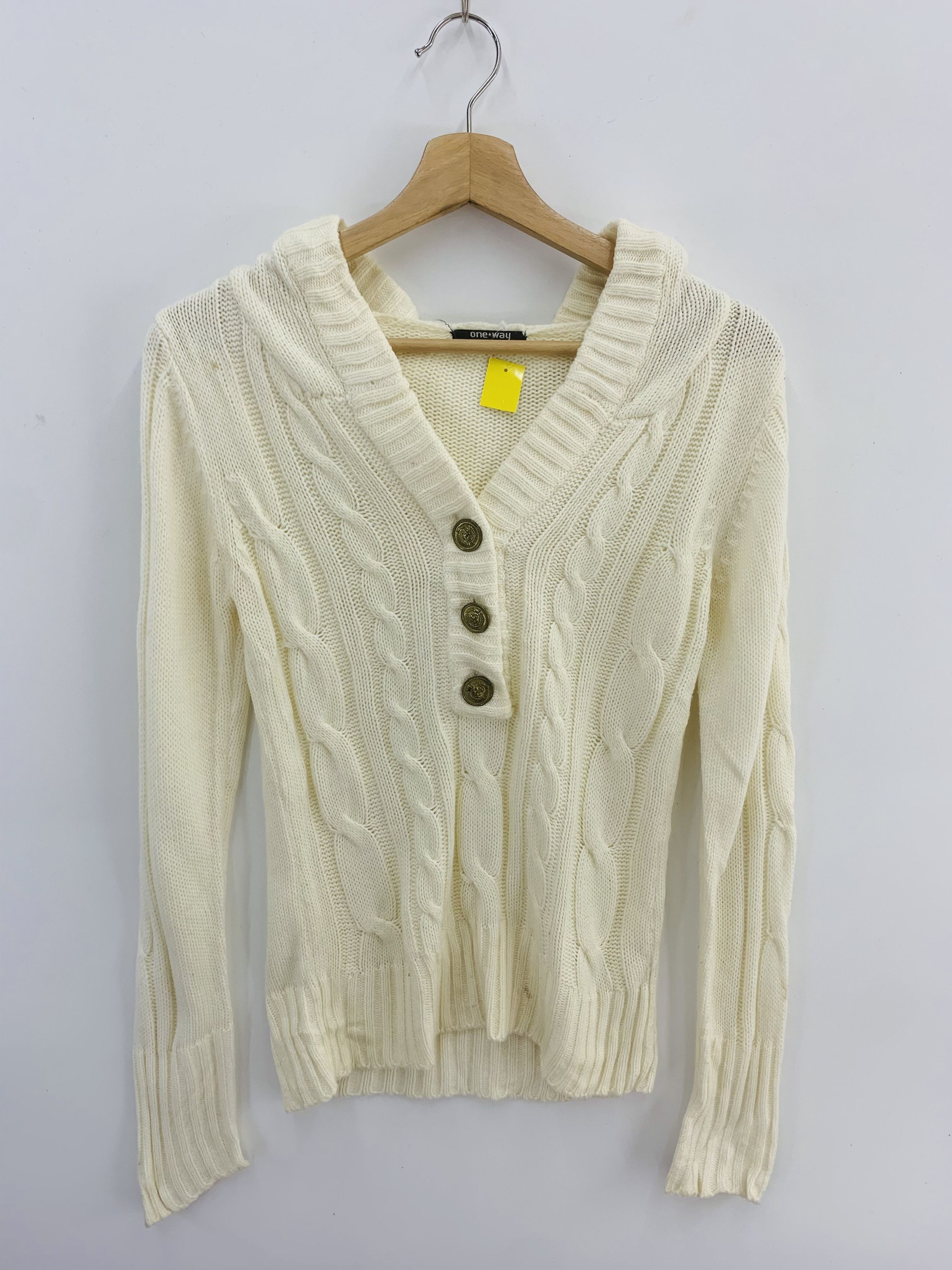 Japanese Brand One way Knit Sweater Hoodie Crochet Cable Knitwear Size US S / EU 44-46 / 1 - 3 Thumbnail