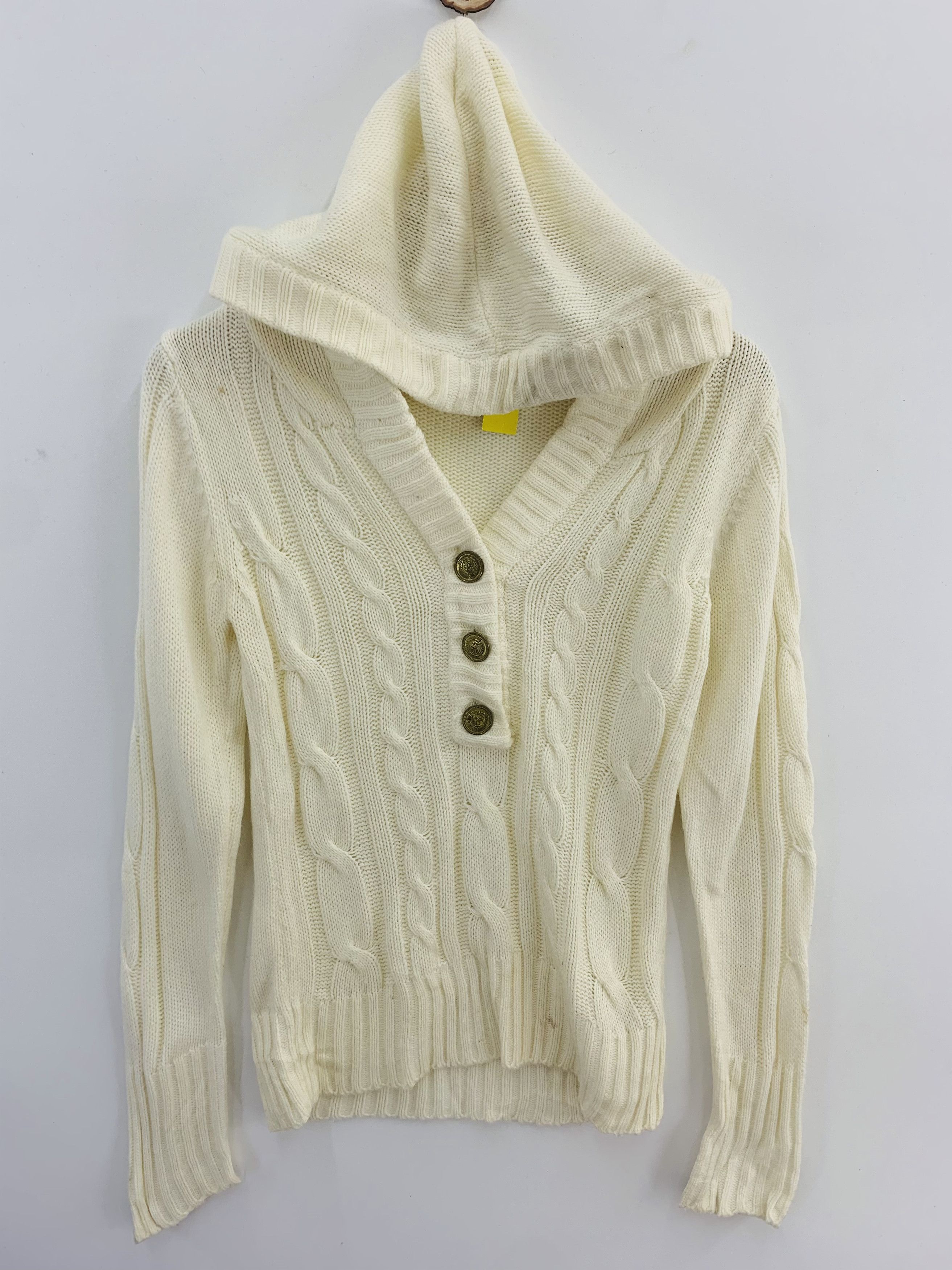 Japanese Brand One way Knit Sweater Hoodie Crochet Cable Knitwear Size US S / EU 44-46 / 1 - 1 Thumbnail
