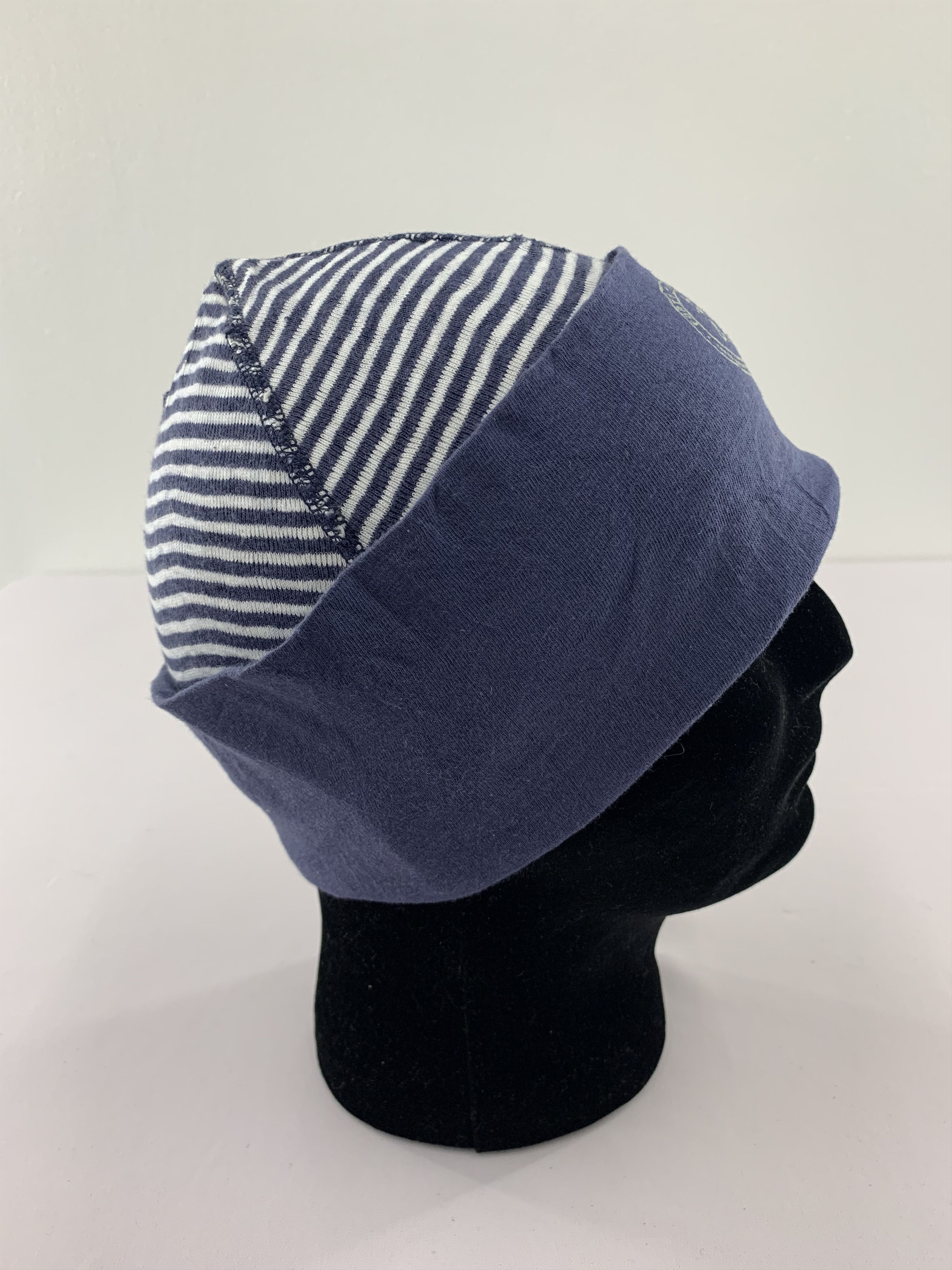 45rpm × Japanese Brand Vintage 90s 45rpm Beanie Hat Striped Navy Blue Size ONE SIZE - 5 Thumbnail