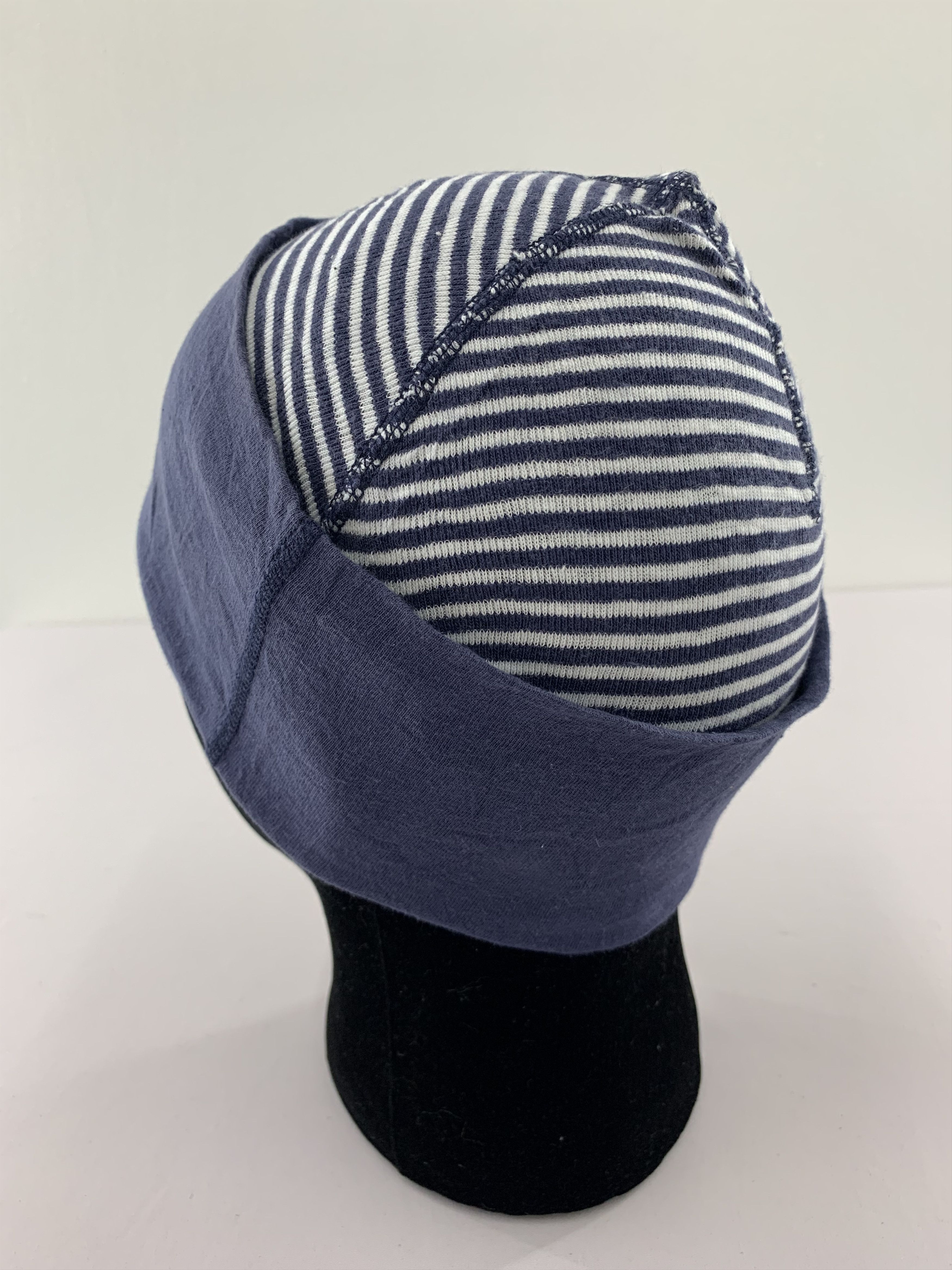 45rpm × Japanese Brand Vintage 90s 45rpm Beanie Hat Striped Navy Blue Size ONE SIZE - 3 Thumbnail