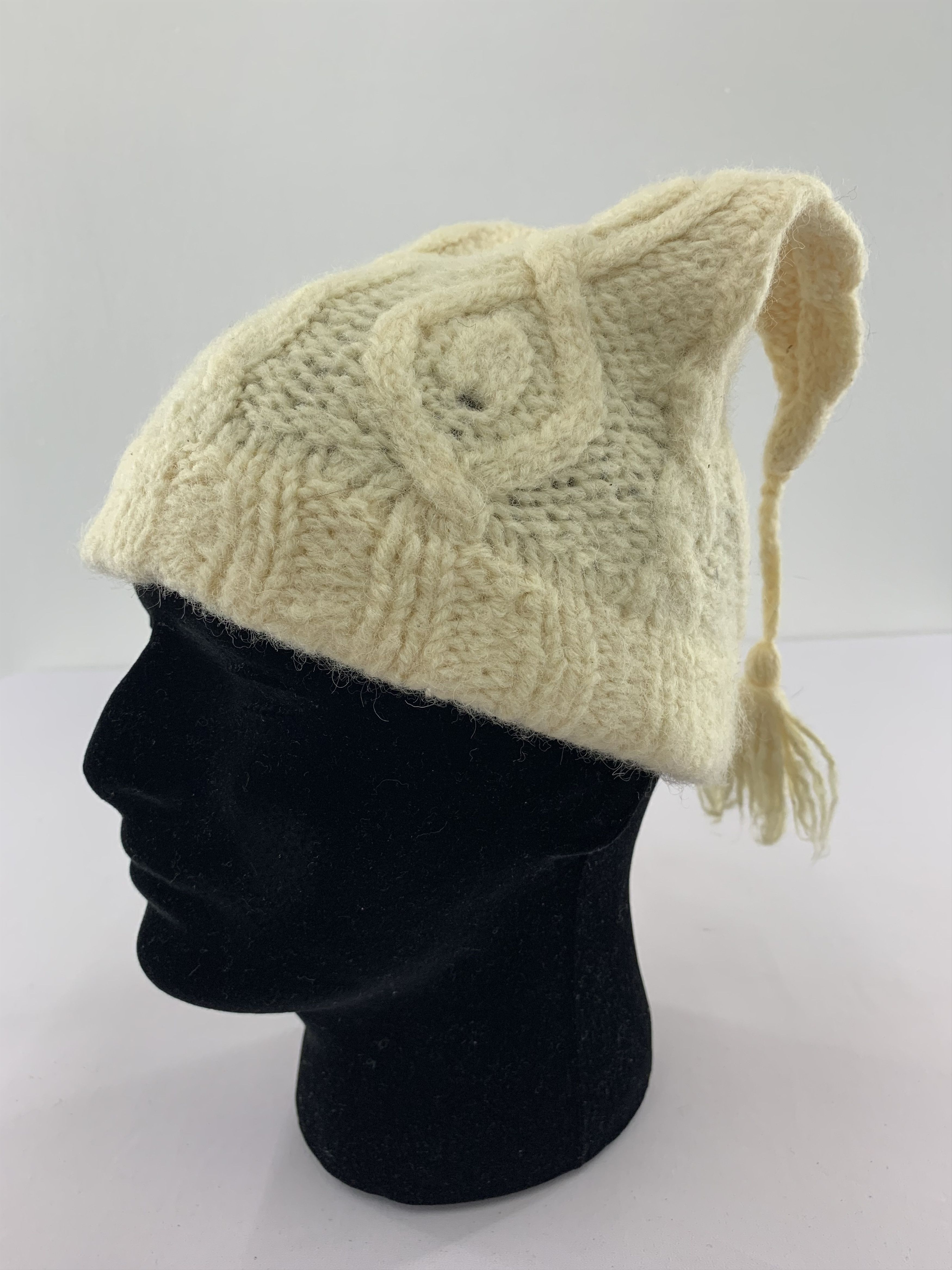 Handmade × Vintage Vintage 90s Wool Horn Beanie Hat Knitted Size ONE SIZE - 4 Thumbnail
