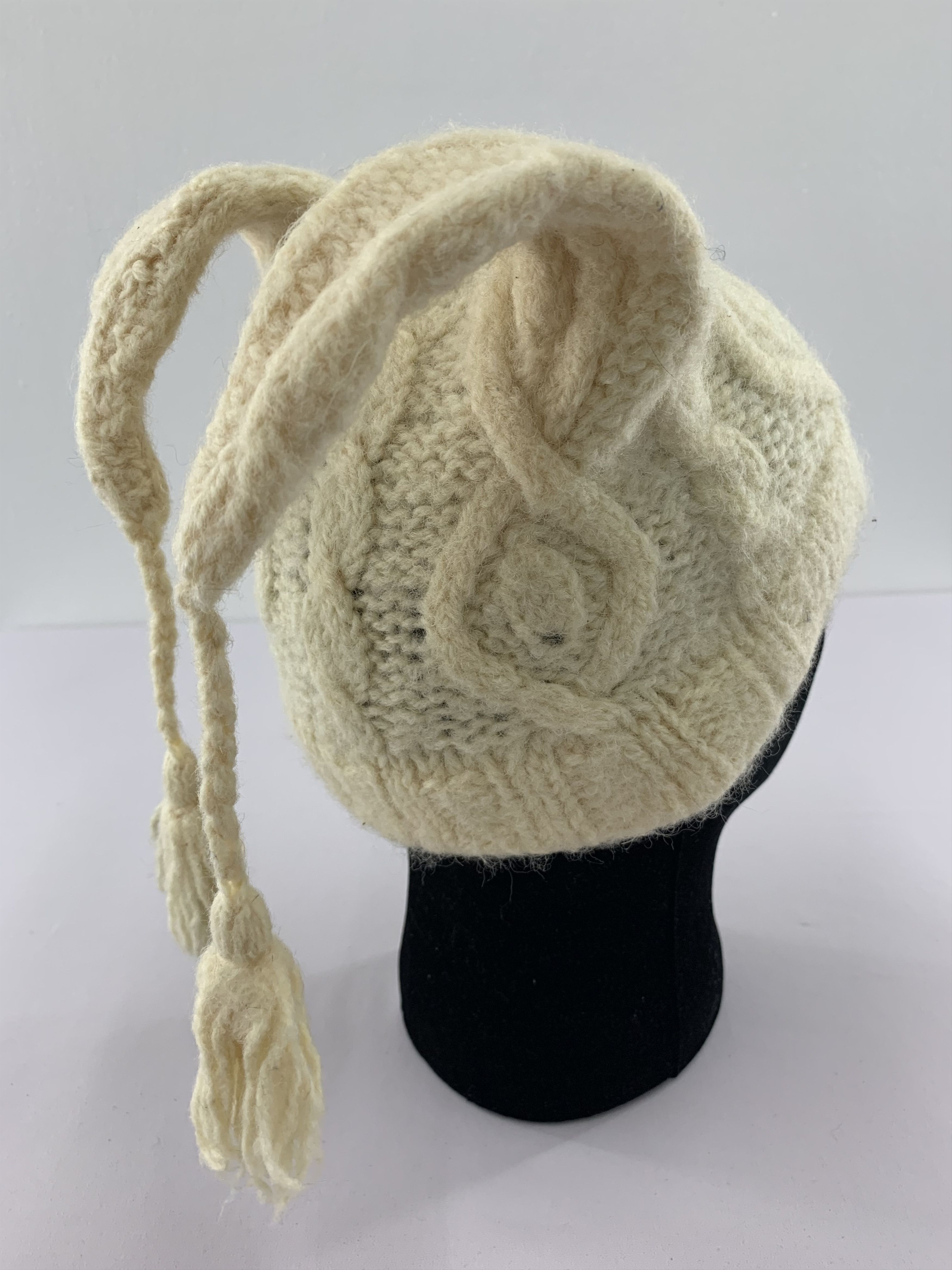 Handmade × Vintage Vintage 90s Wool Horn Beanie Hat Knitted Size ONE SIZE - 1 Thumbnail
