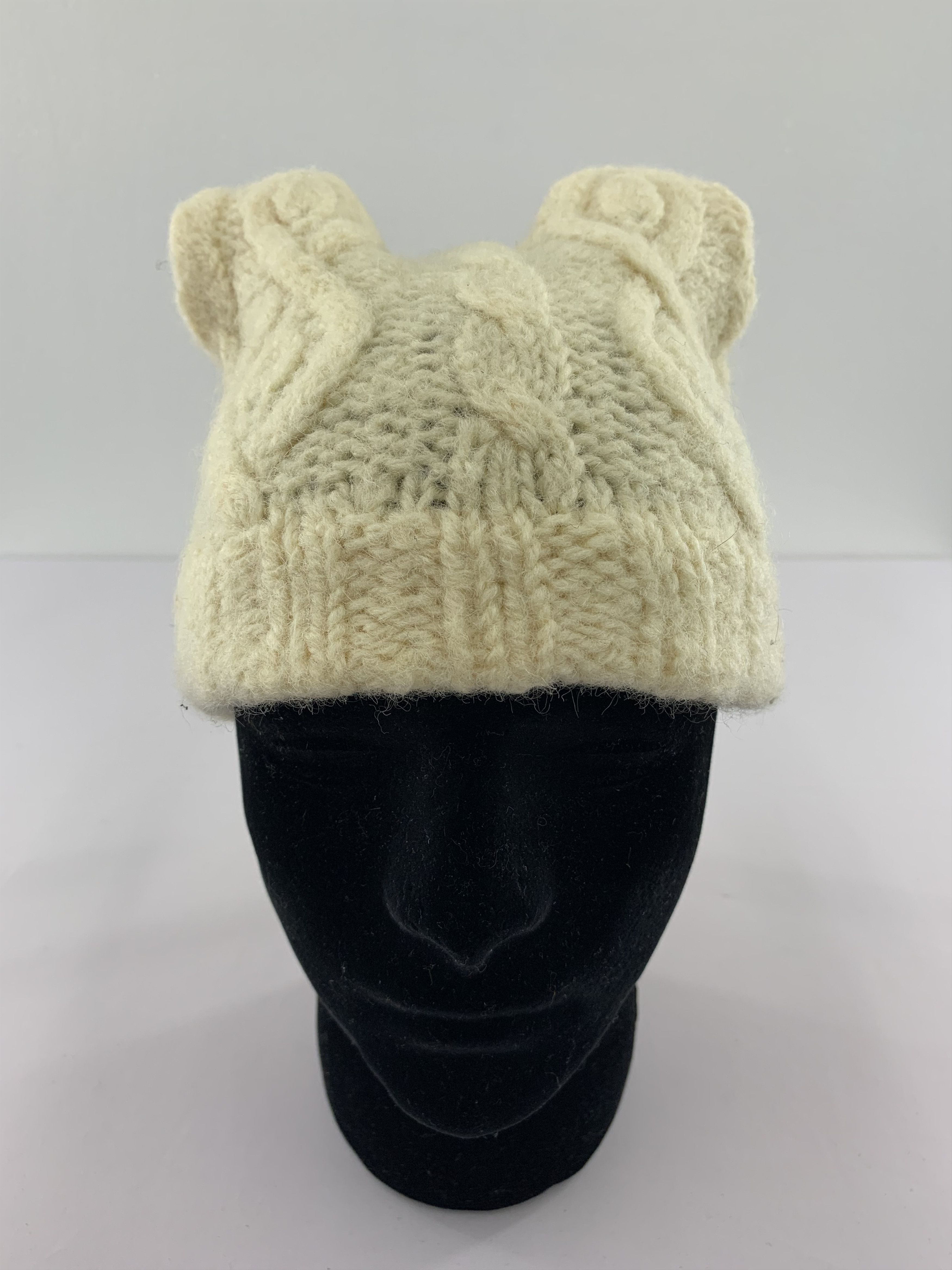 Handmade × Vintage Vintage 90s Wool Horn Beanie Hat Knitted Size ONE SIZE - 3 Thumbnail