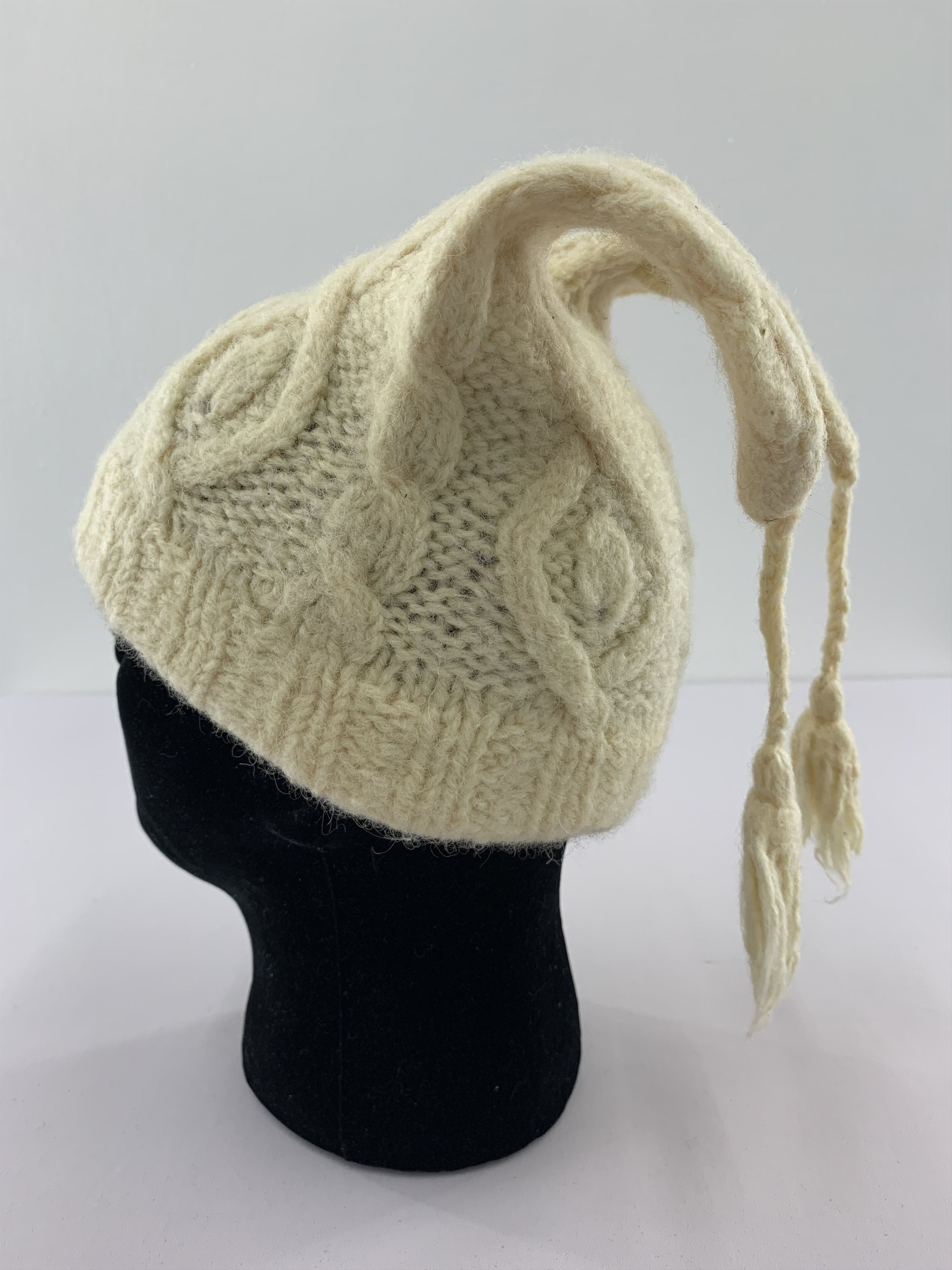 Handmade × Vintage Vintage 90s Wool Horn Beanie Hat Knitted Size ONE SIZE - 5 Thumbnail