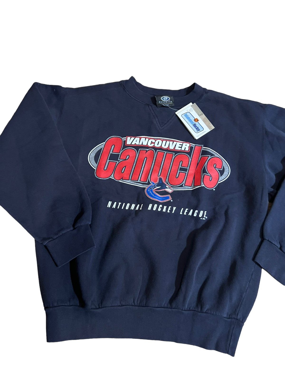 NHL × Vintage Vintage Vancouver Canucks Crew Sweatshirt 90s Youth Medium Size US XS / EU 42 / 0 - 1 Thumbnail