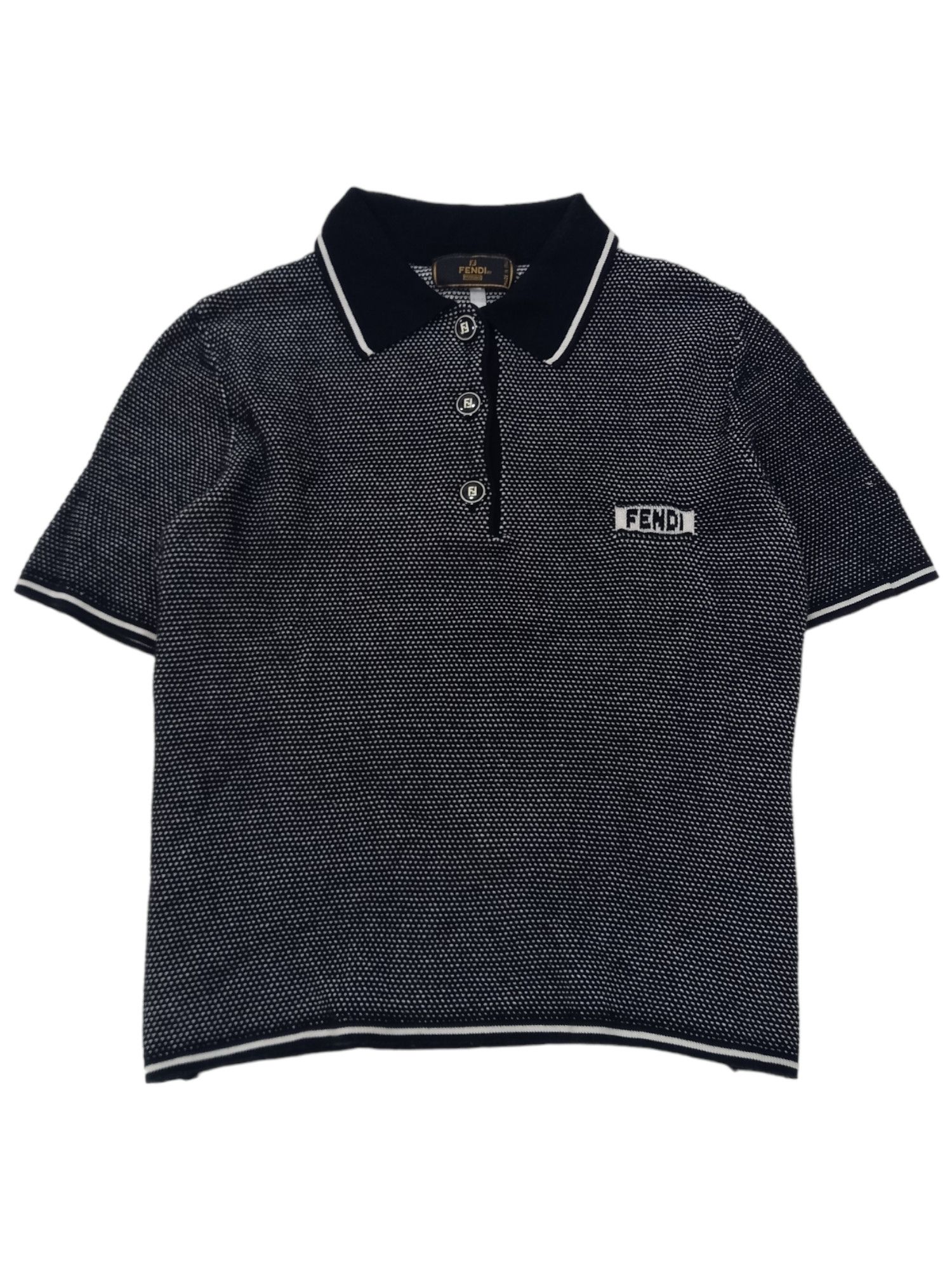 Fendi Fendi Knitted Small Logo Polo Shirt Size M / US 6-8 / IT 42-44 - 1 Thumbnail