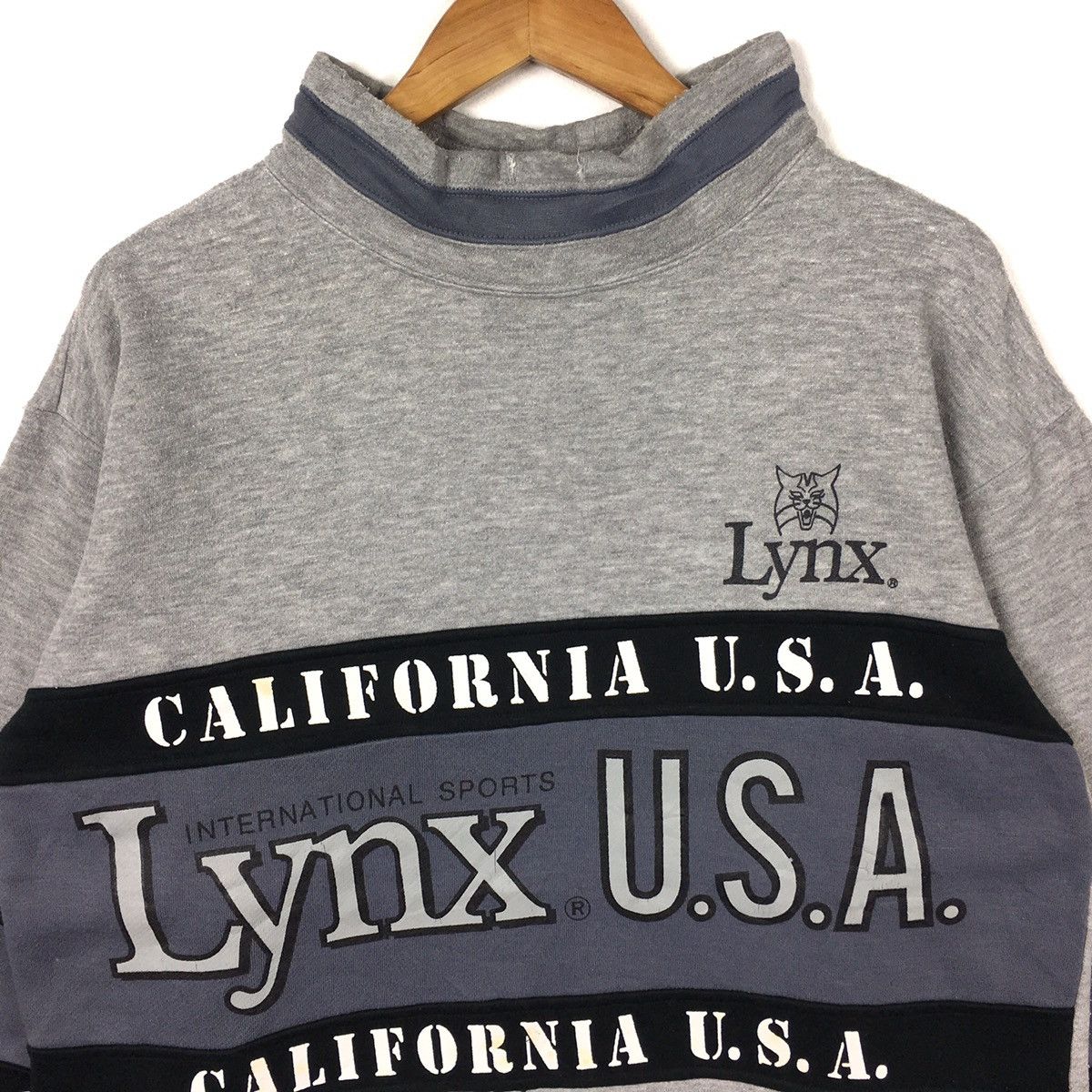 Vintage LYNX USA California University Sport Wear Grey Sweatshirt Size US L / EU 52-54 / 3 - 2 Thumbnail