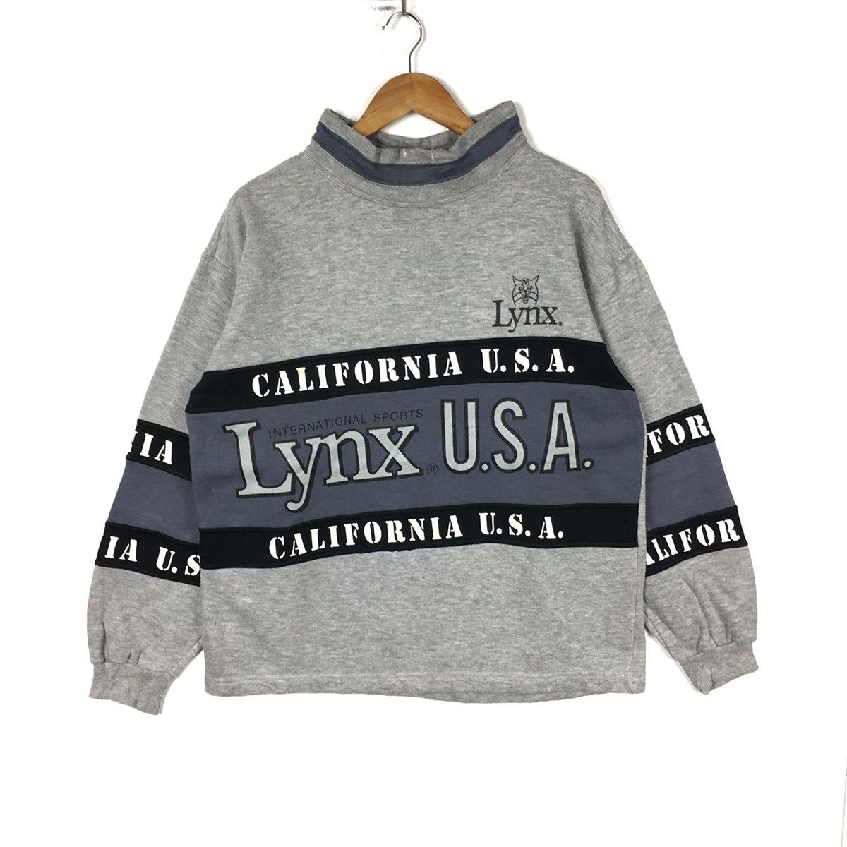 Vintage LYNX USA California University Sport Wear Grey Sweatshirt Size US L / EU 52-54 / 3 - 1 Thumbnail