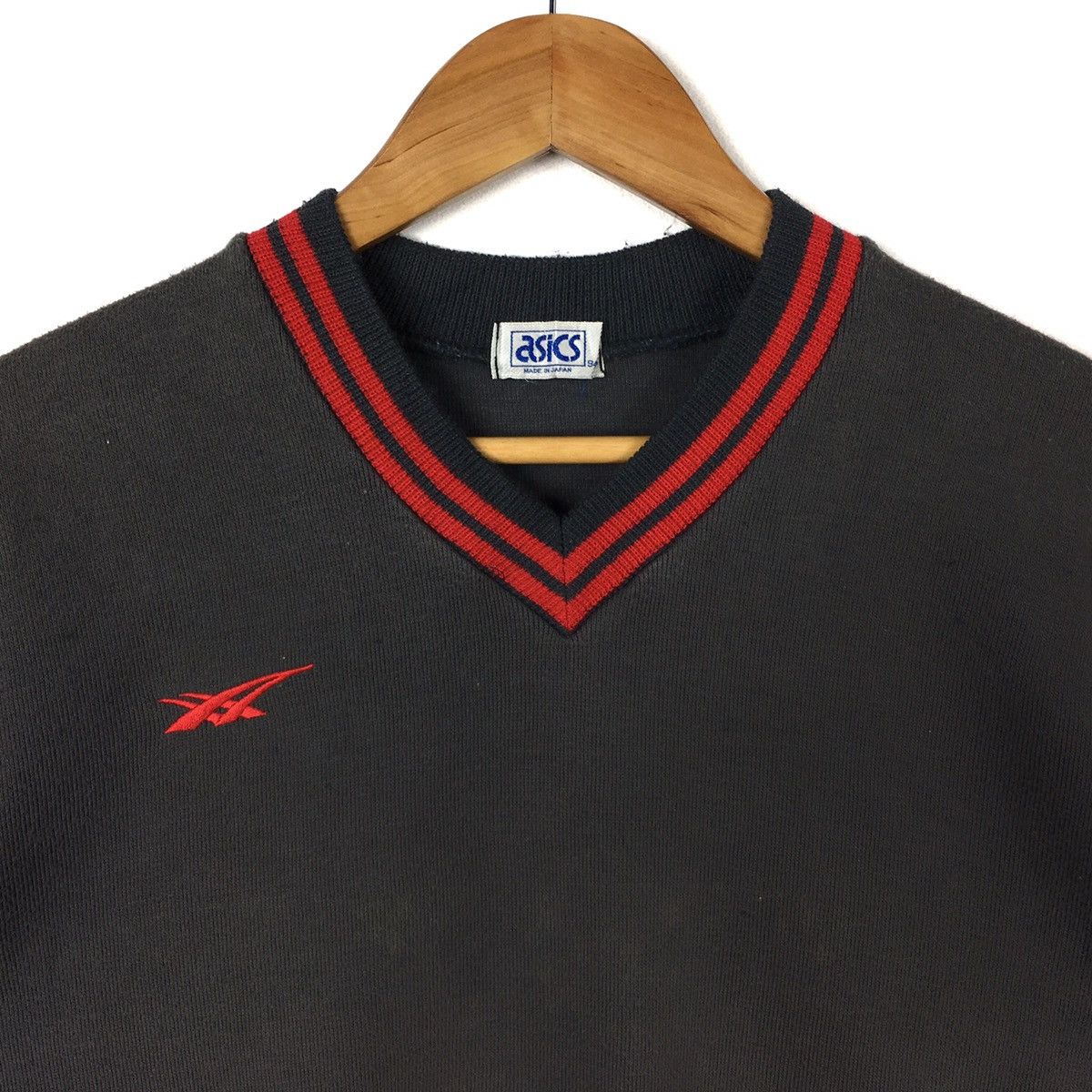 Asics Vintage ASICS SPORT JAPAN Ringer Sportswear Black Sweatshirt Size US M / EU 48-50 / 2 - 2 Thumbnail