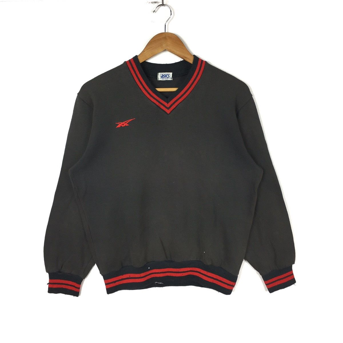 Asics Vintage ASICS SPORT JAPAN Ringer Sportswear Black Sweatshirt Size US M / EU 48-50 / 2 - 1 Thumbnail