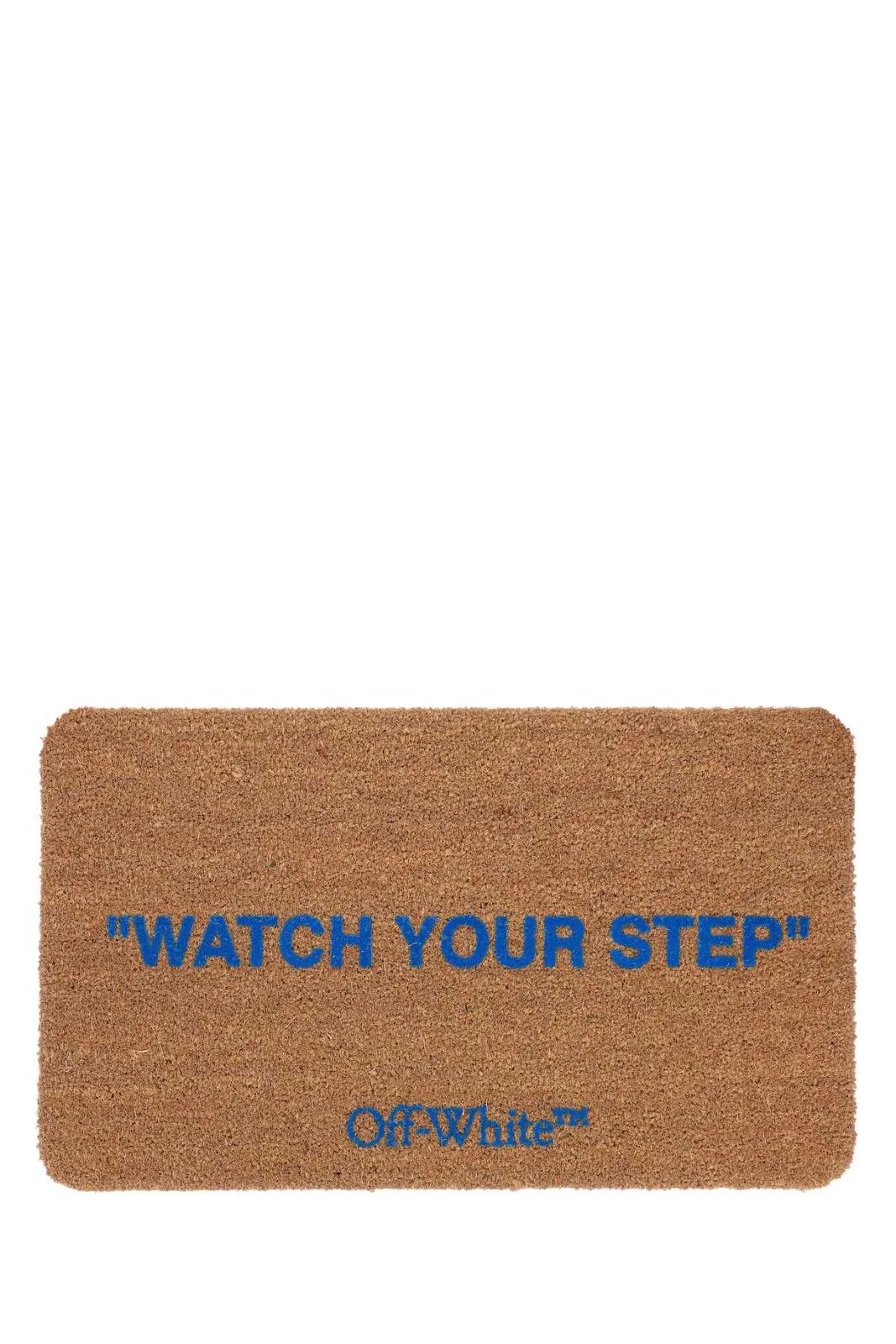 Pre-owned Off-white Doormat 2.0 "watch Your Step" In Beige