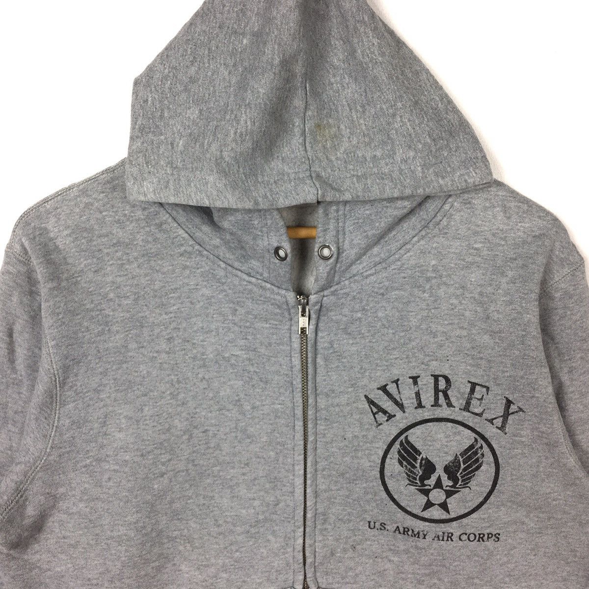 Avirex AVIREX USA ARMY Full Zipper Airforce Grey Sweatshirt Size US L / EU 52-54 / 3 - 2 Thumbnail