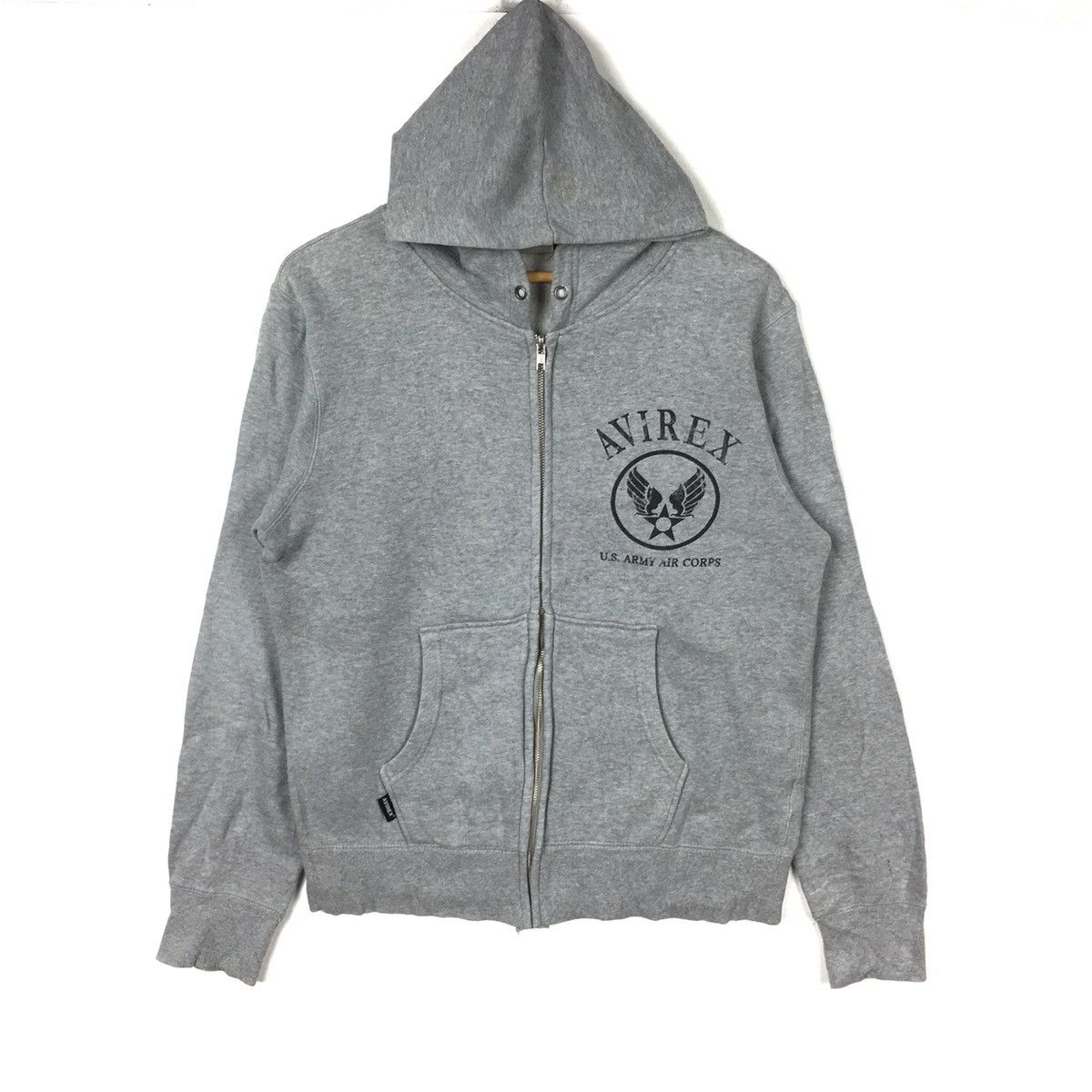 Avirex AVIREX USA ARMY Full Zipper Airforce Grey Sweatshirt Size US L / EU 52-54 / 3 - 1 Thumbnail